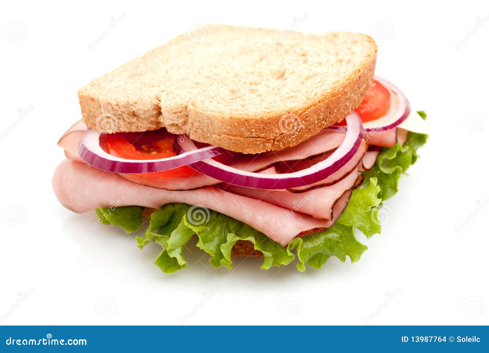 Ham Sandwich on Whole Wheat Bread Stock Photo Image of healthy