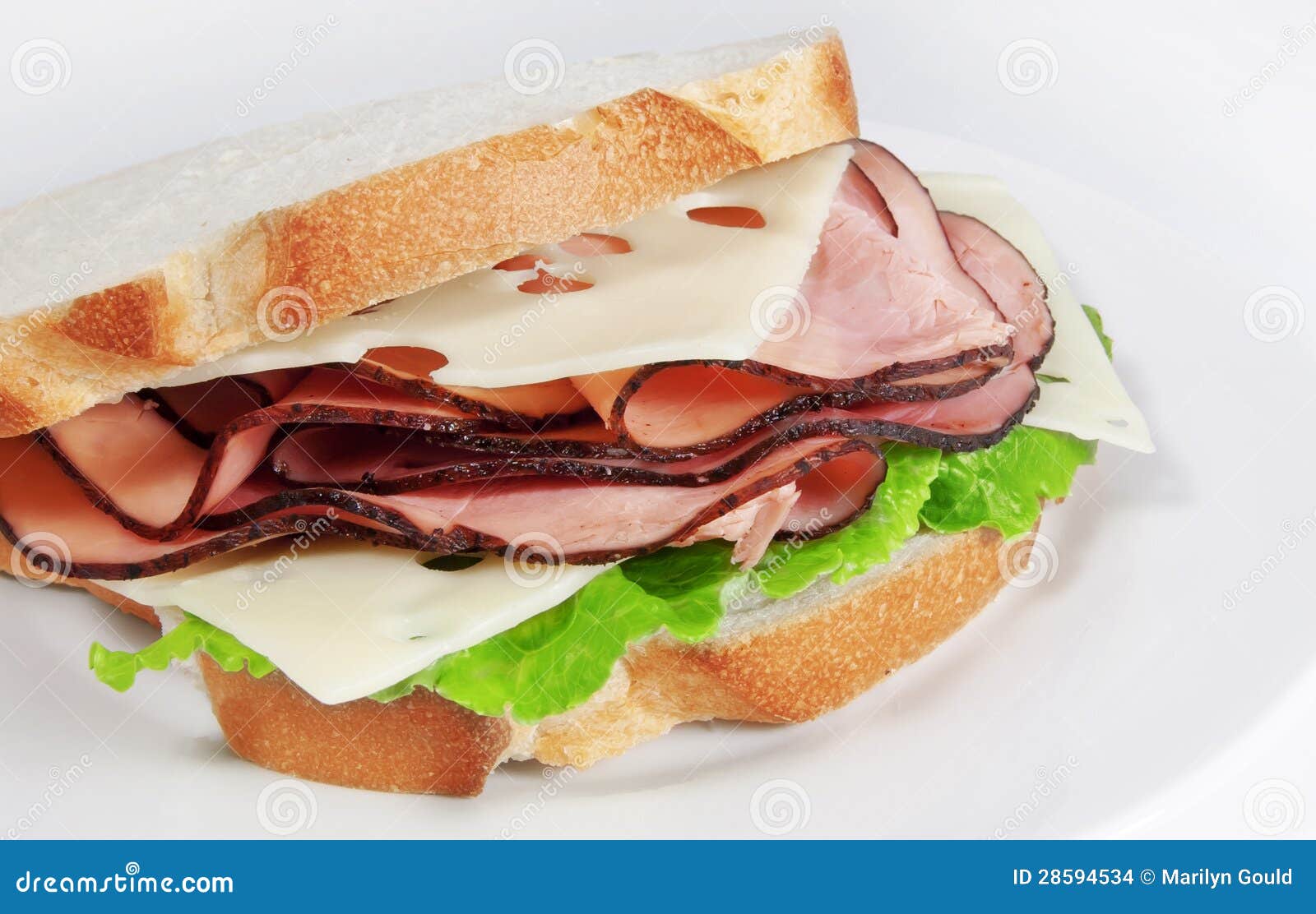 Ham Swiss Cheese Sandwich stock photo. Image of marilyn - 28594534