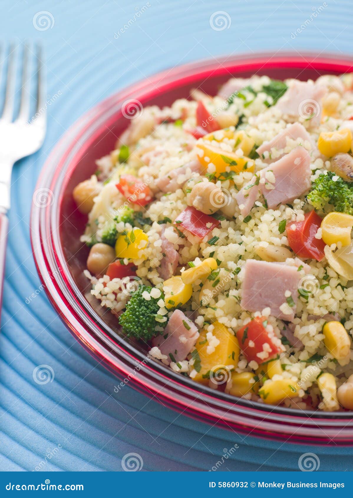 Ham and Vegetable Cous Cous Stock Photo Image of herbs, niblets 5860932