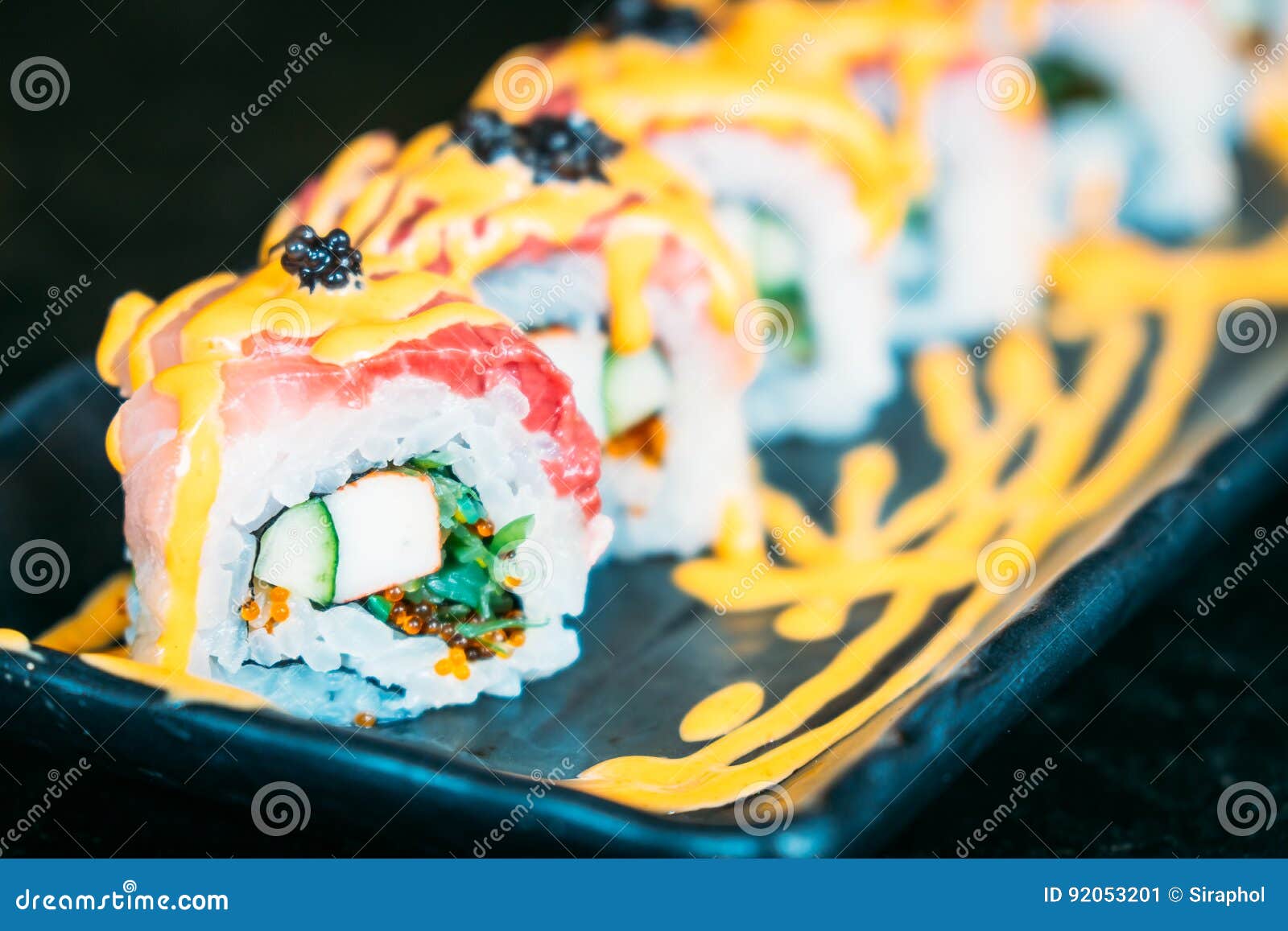 Hamachi sushi stock image. Image of wasabi, meal, fillet 92053201