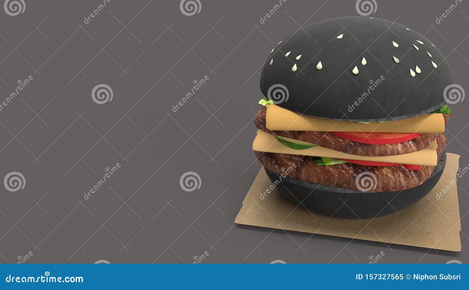 hamberger  fast food  for food concept 3d rendering