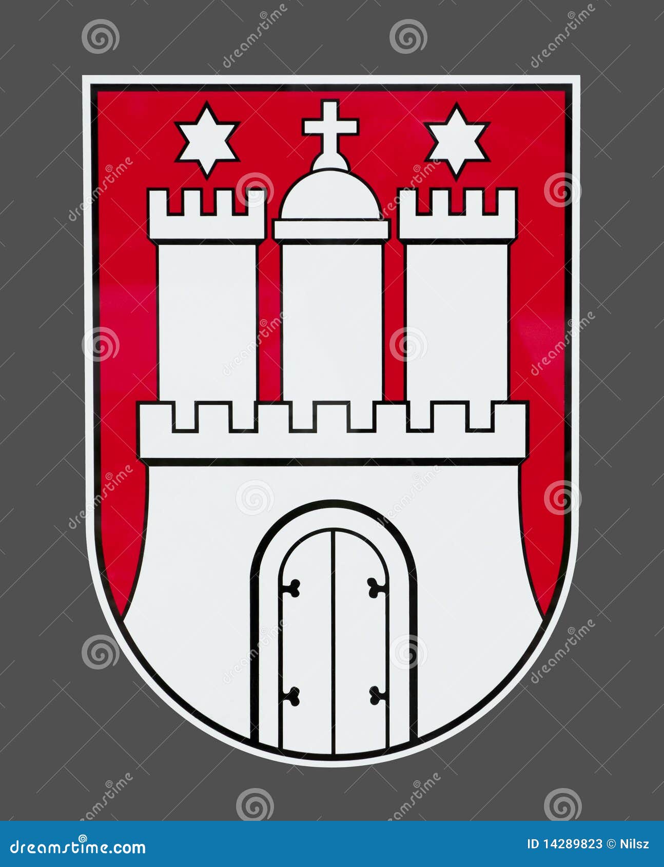 Hamburg city emblem stock illustration. Illustration of landmark 14289823