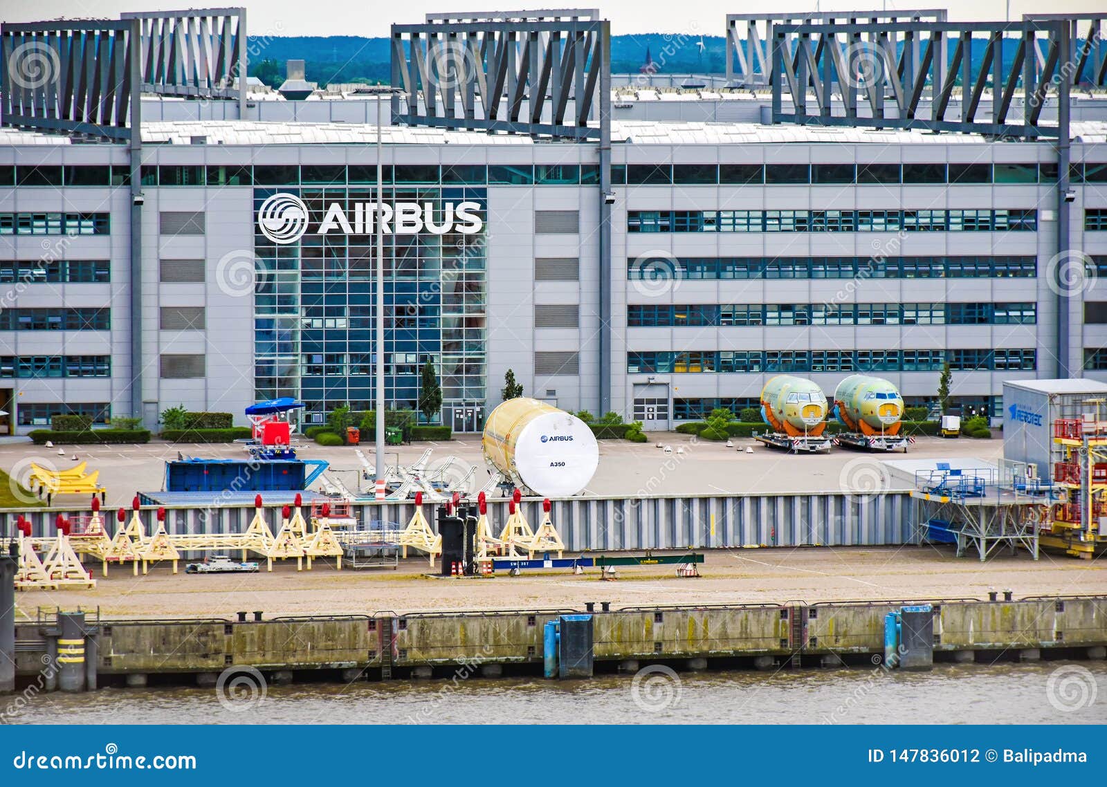 Exterior View of the Airbus Factory Hamburg Germany Photography - Image of location, architecture: