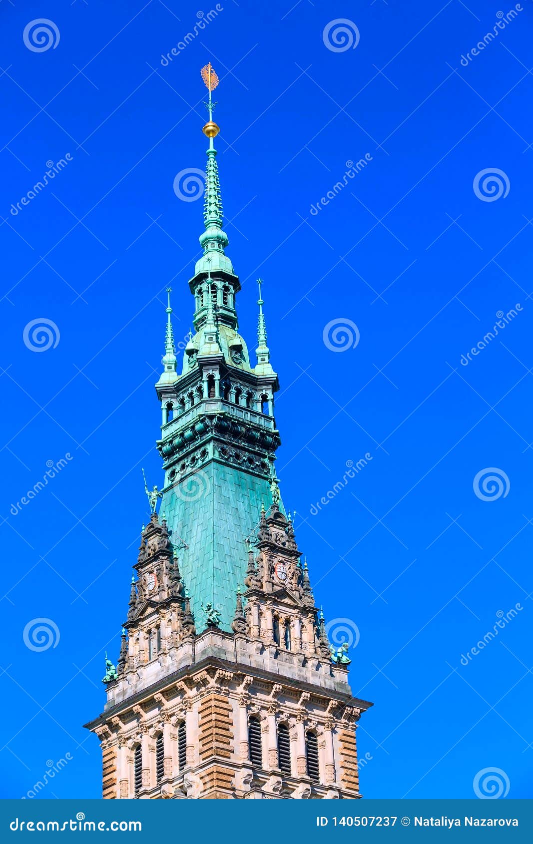 Hamburg Rathaus Tower, Germany Stock Image - Image of germany, hamburg ...