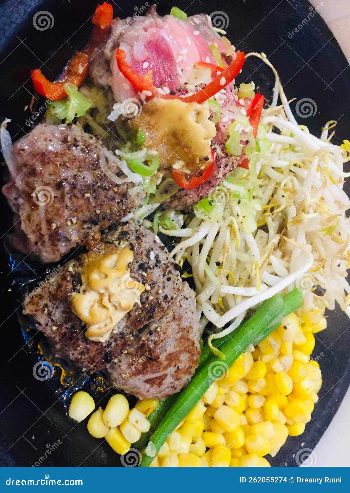 Hamburg Steak & Beef BBQ Stock Photo Image of steak, lunch 262055274