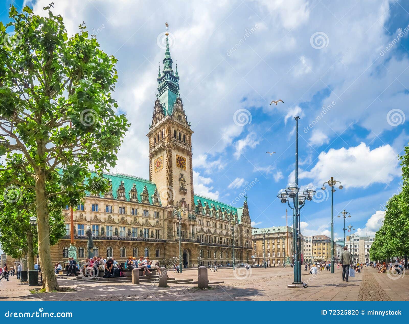 Hamburg Town Hall at Market Square in Altstadt Quarter, Germany