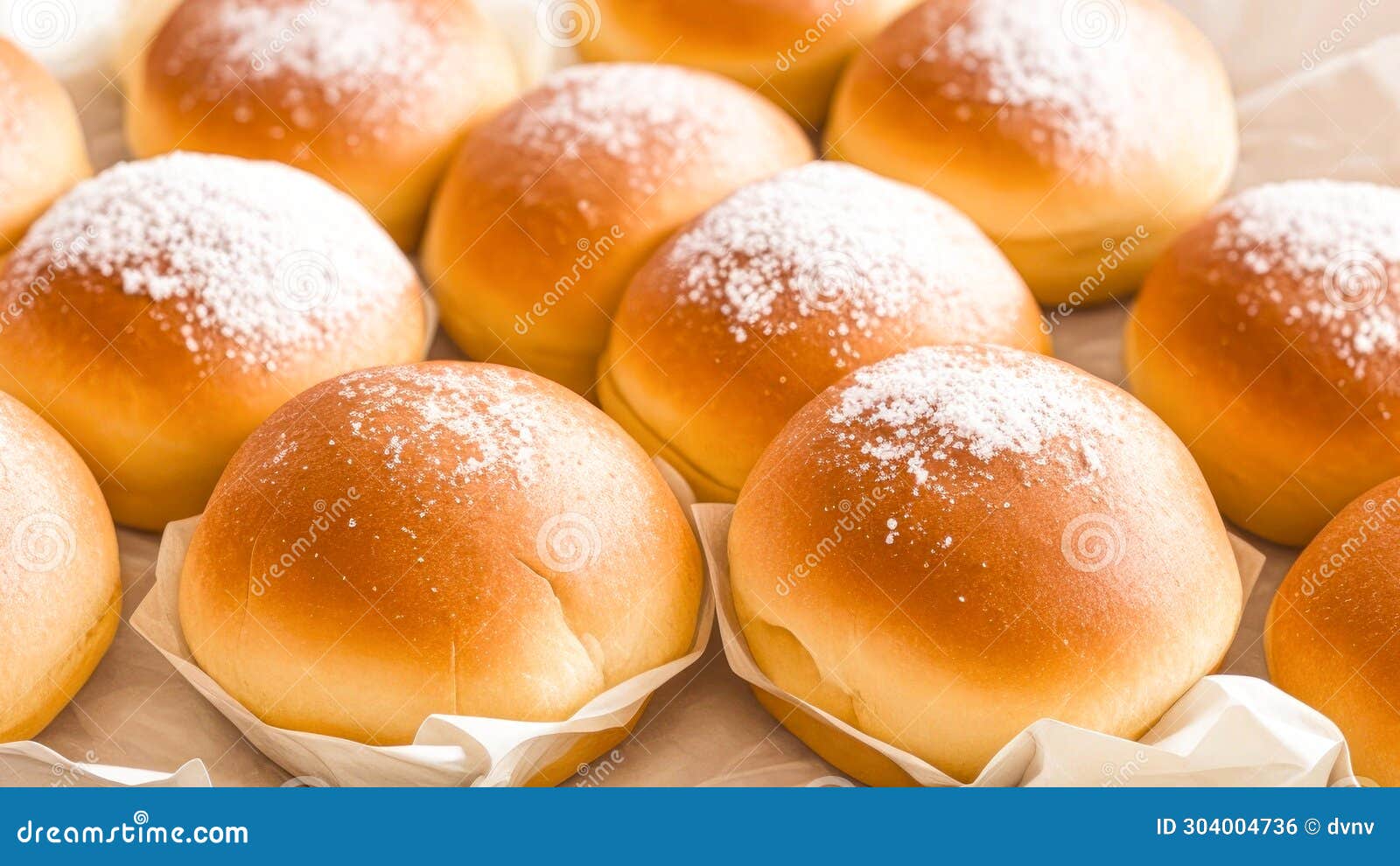 Hamburger Buns on White Background. Set of Bread Bun on the Table, Fresh Bakery Stock