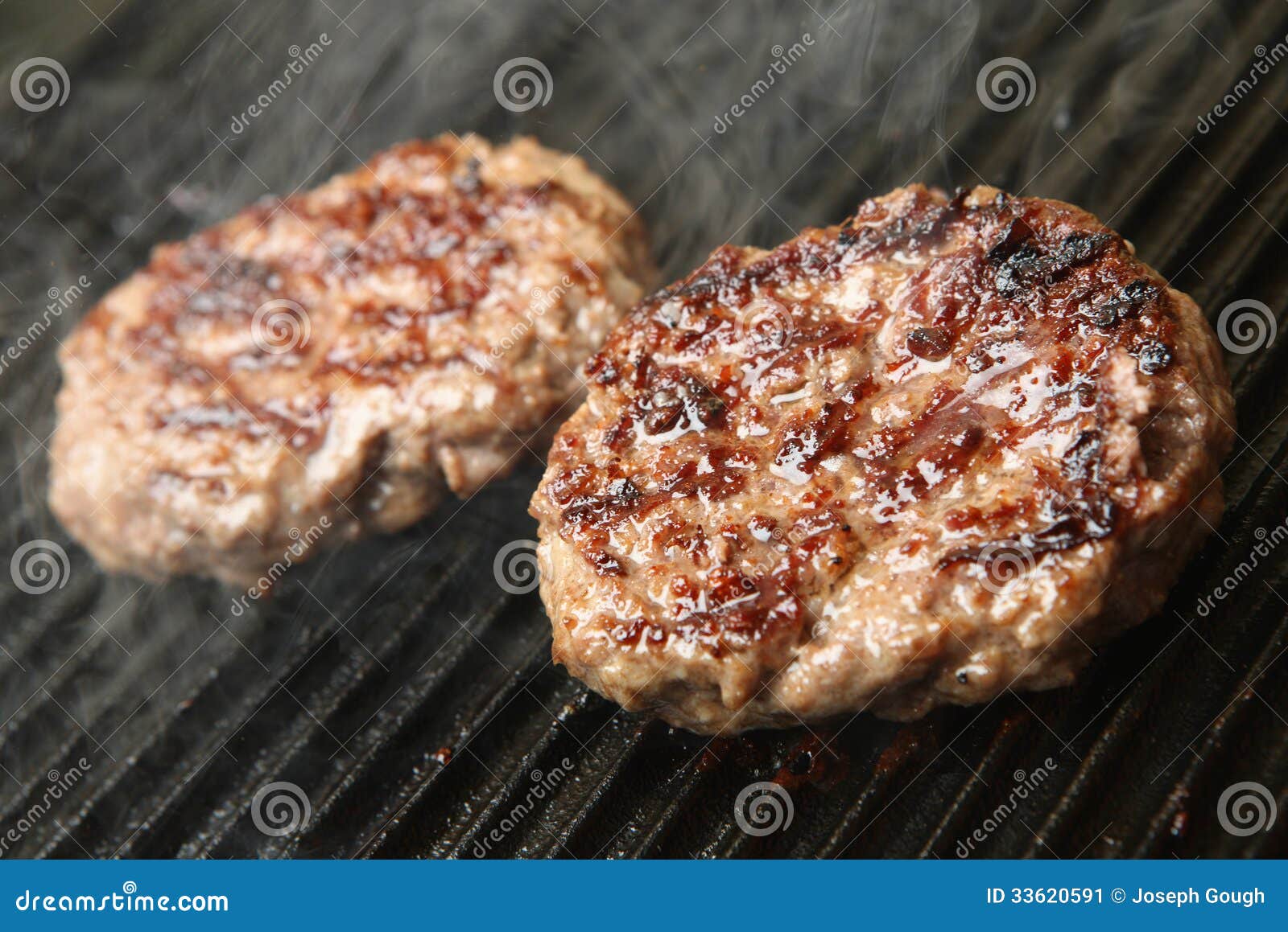 Hamburger Del Manzo Che Cucinano Sul Piatto Della Piastra Immagine Stock -  Immagine di carne, cotto: 33620591