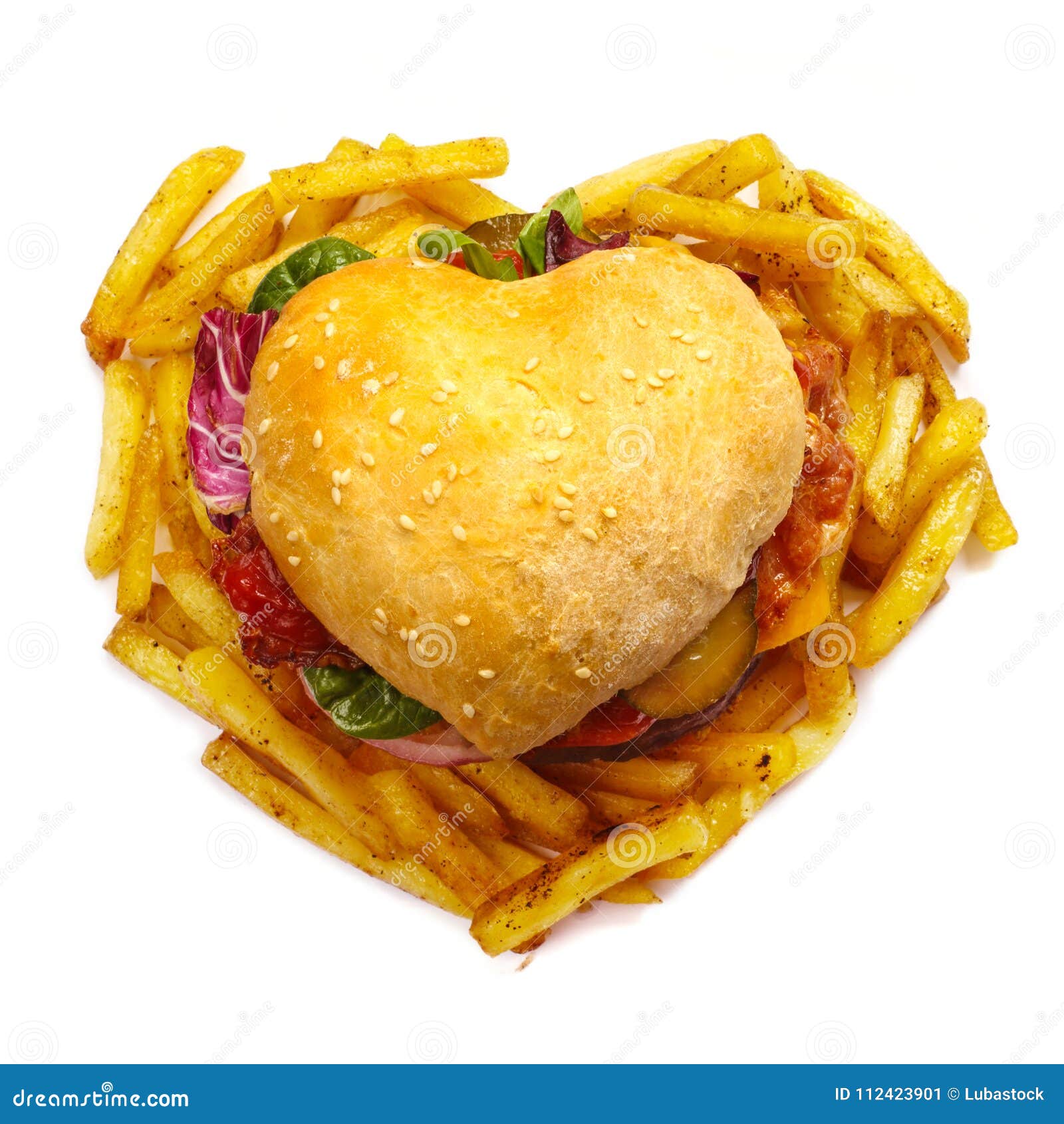 Hamburger a Forma Di Del Cuore Immagine Stock - Immagine di panino, amore:  112423901
