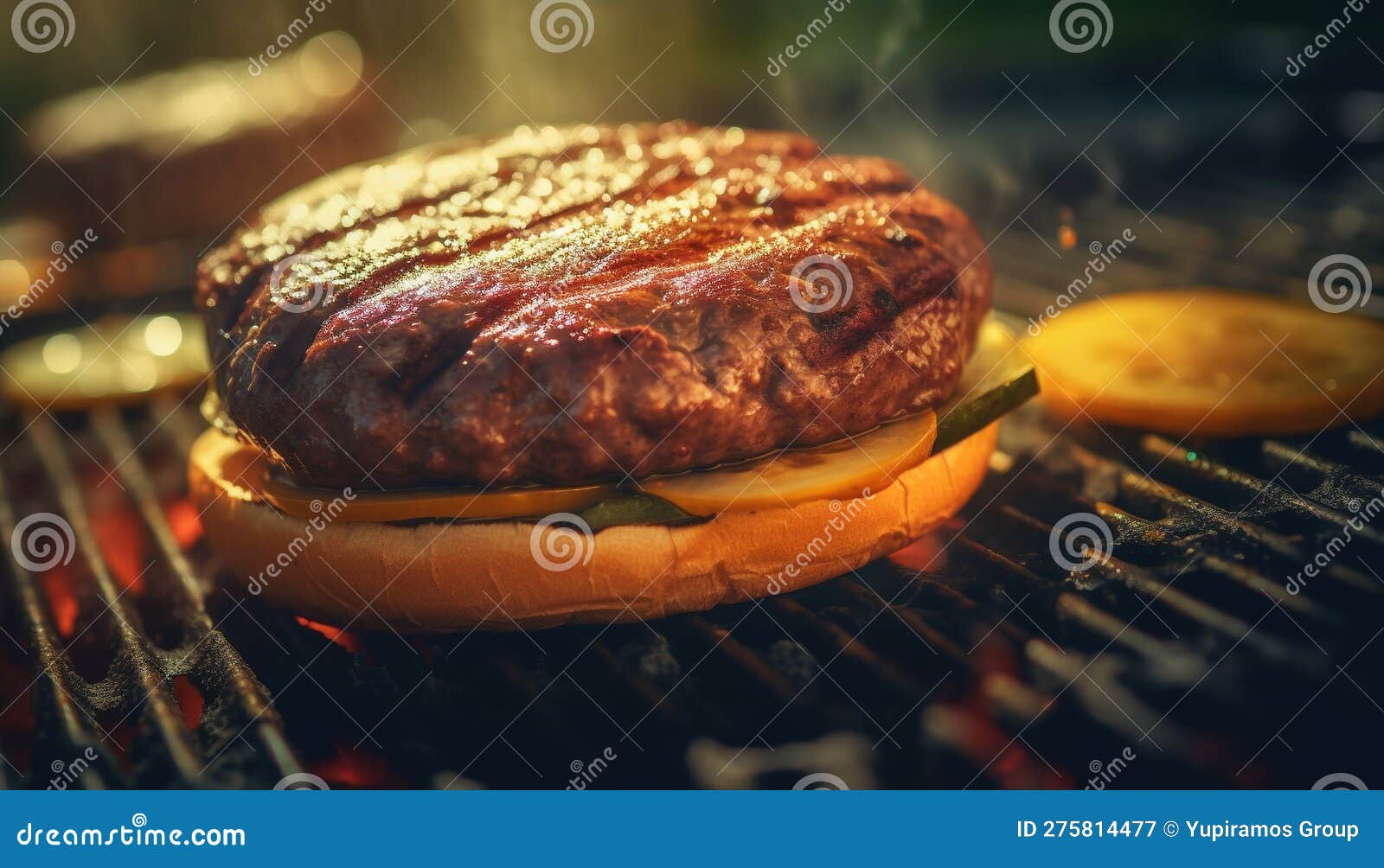 Hamburger Grigliato Di Char Su Una Piastra Rustica Pronta a Mangiare  Generata Dall'ai Illustrazione di Stock - Illustrazione di pranzo, fuoco:  275814477