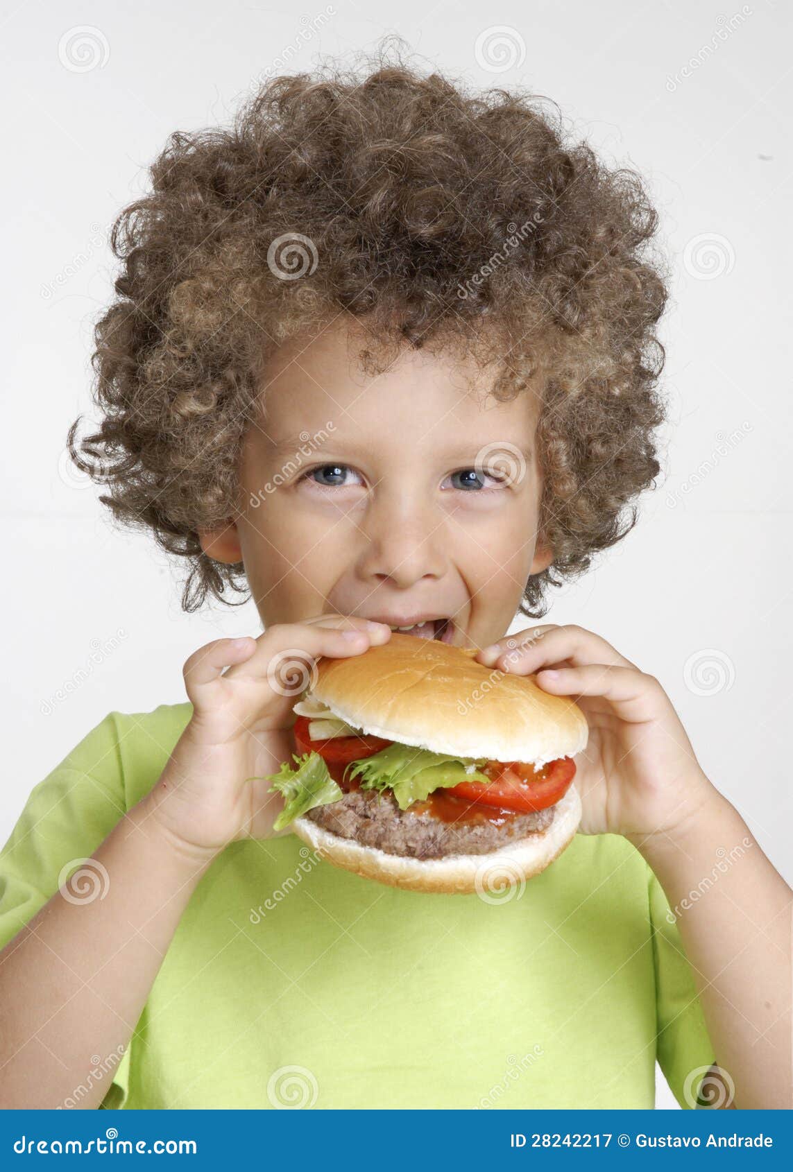 Hamburger kid. stock image. Image of child, burger, lunch 28242217