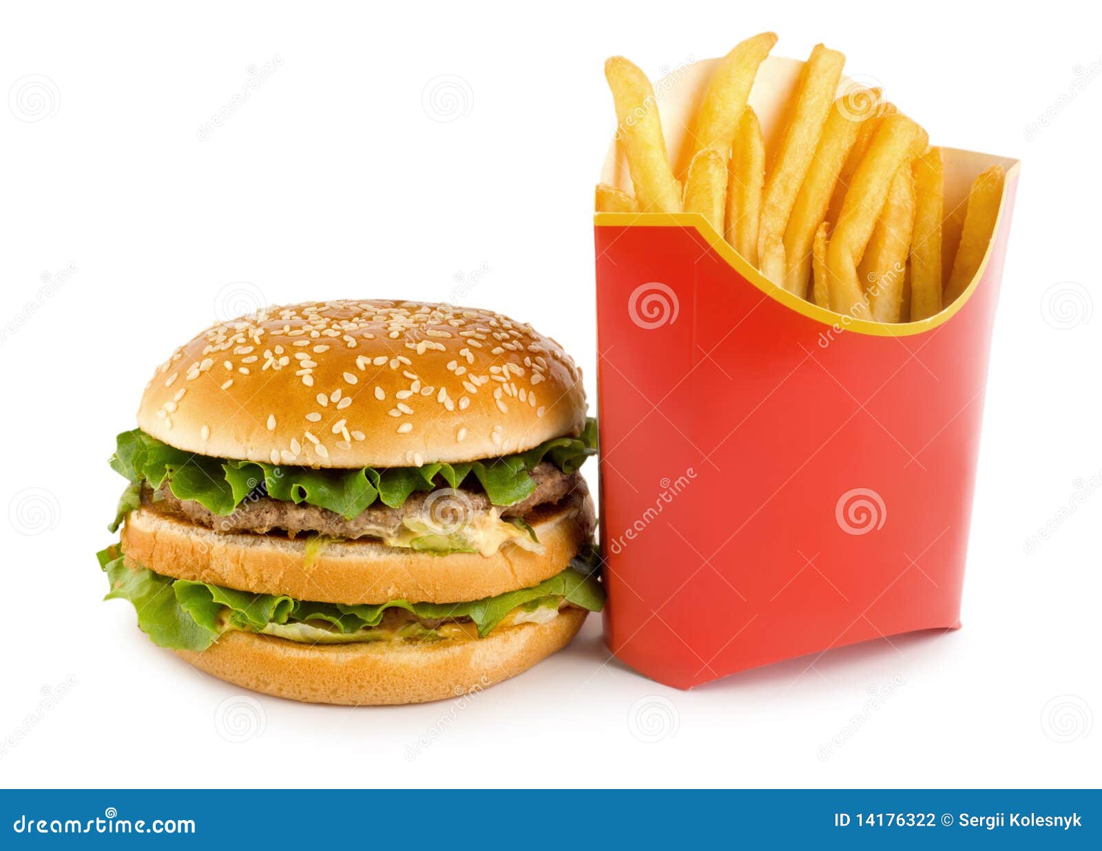 Hamburger and potato stock photo. Image of cheese, meat - 14176322