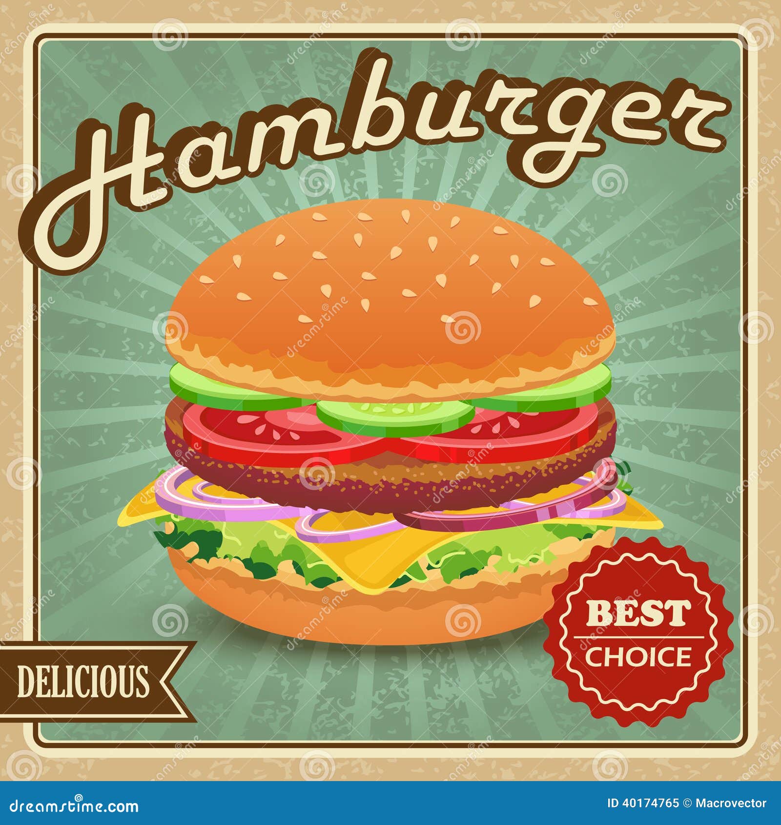  Hamburger  retro poster  stock vector Illustration of 