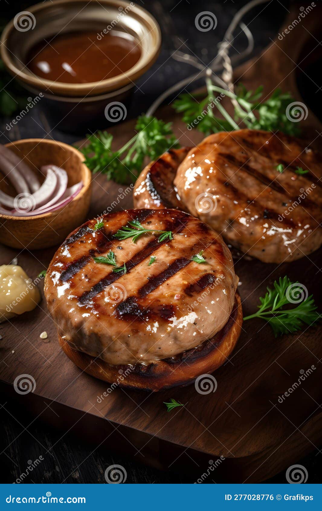 Hamburguesa De Queso Grande Con Picadura De Cebolla De Tomate Con Lechuga  Sobre Fondo Oscuro Moreno. Stock de ilustración - Ilustración de oscuro,  fondo: 277028776