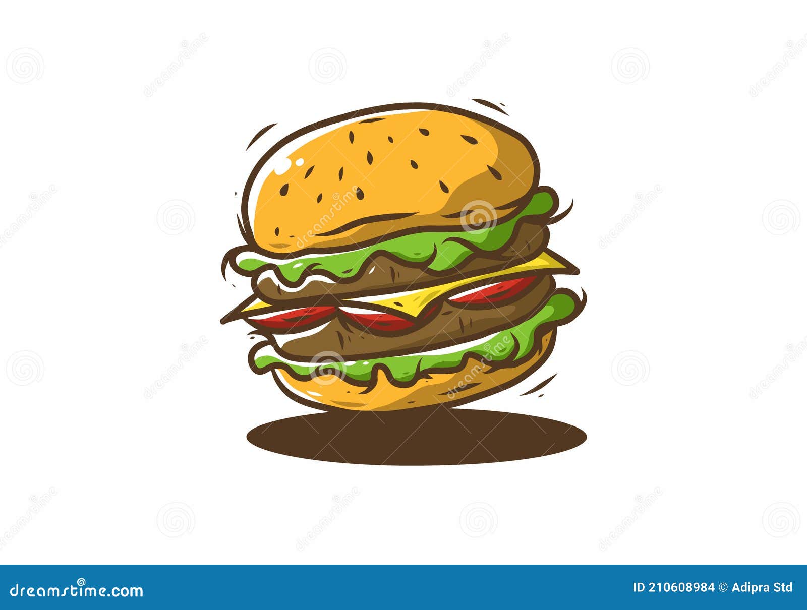 Hamburguesas Comida Rápida Ilustración Dibujo Ilustración del Vector -  Ilustración de comida, cena: 210608984