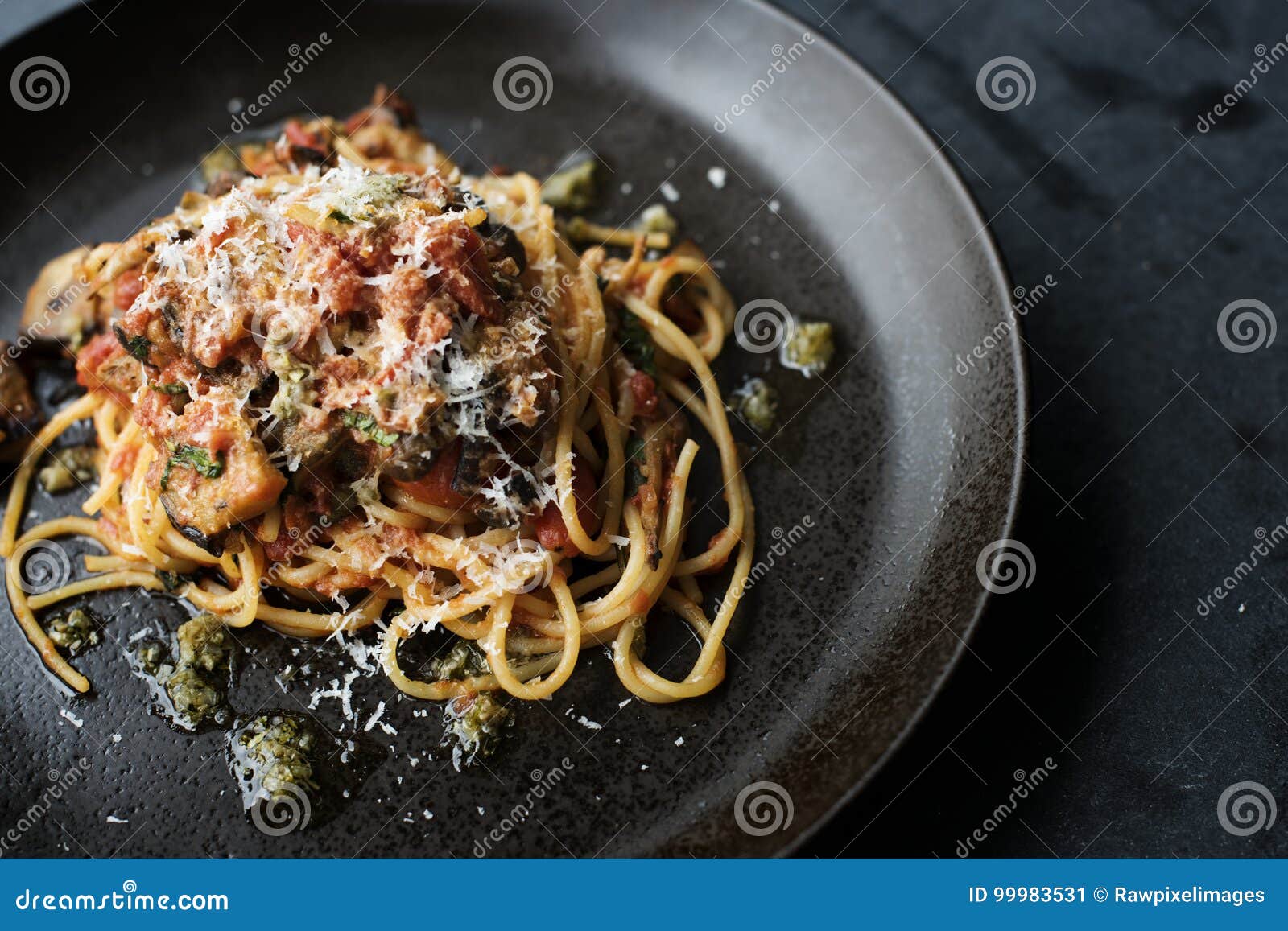 Hame Made Ingredients Spaghetti Pasta Dish RoyaltyFree Stock
