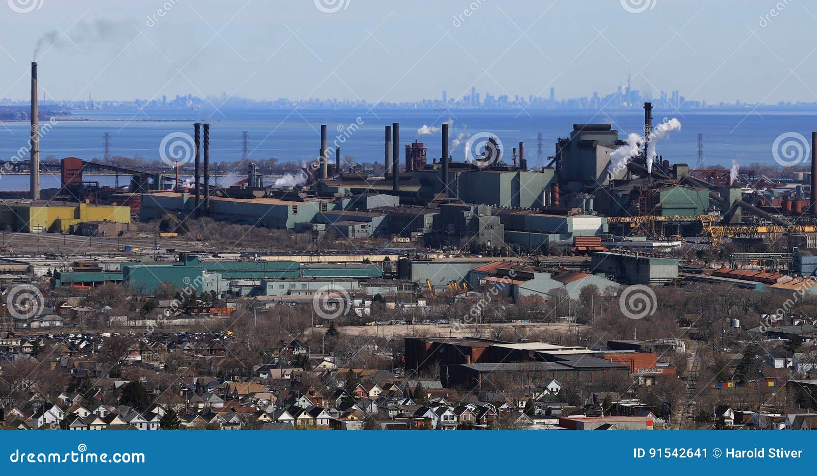 Hamilton Industrial Area with Toronto Skyline in Background Editorial Photo Image of business