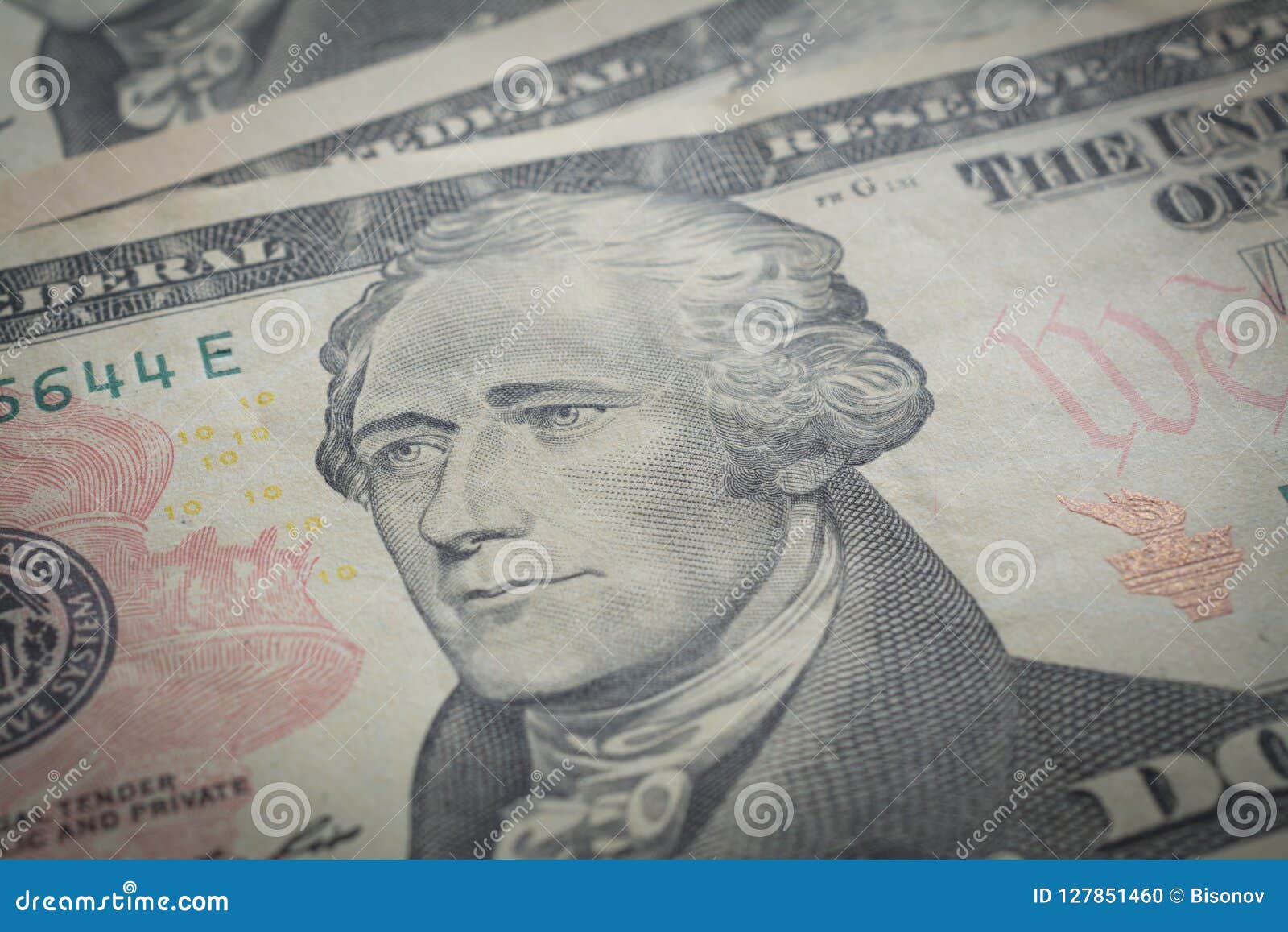 Hamilton Portrait, Ten Dollars Bill Stock Photo Image of banknote