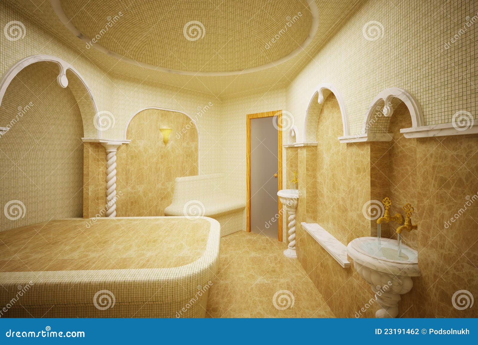 Hammam, Turkish Steam Room, 3D Stock Illustration Illustration of