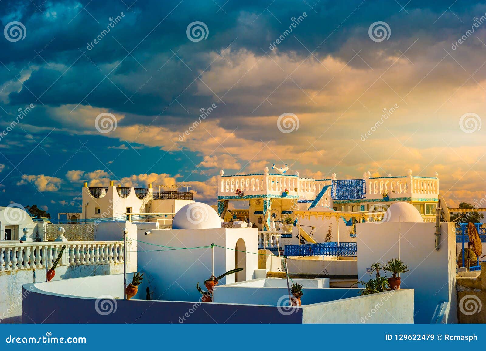 hammamet, tunisia. image of architecture of old medina