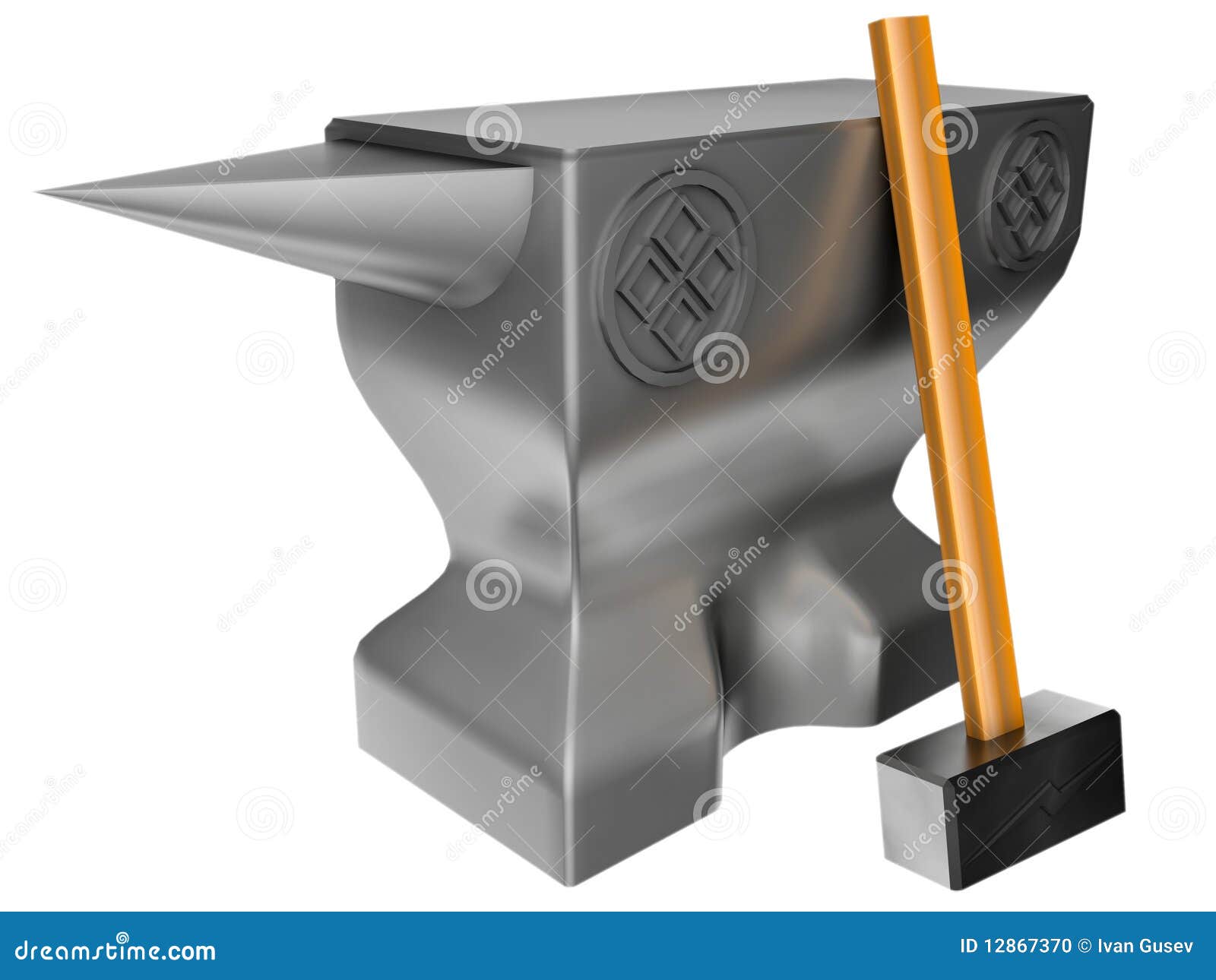 Hammer and anvil stock illustration. Illustration of isolated 12867370