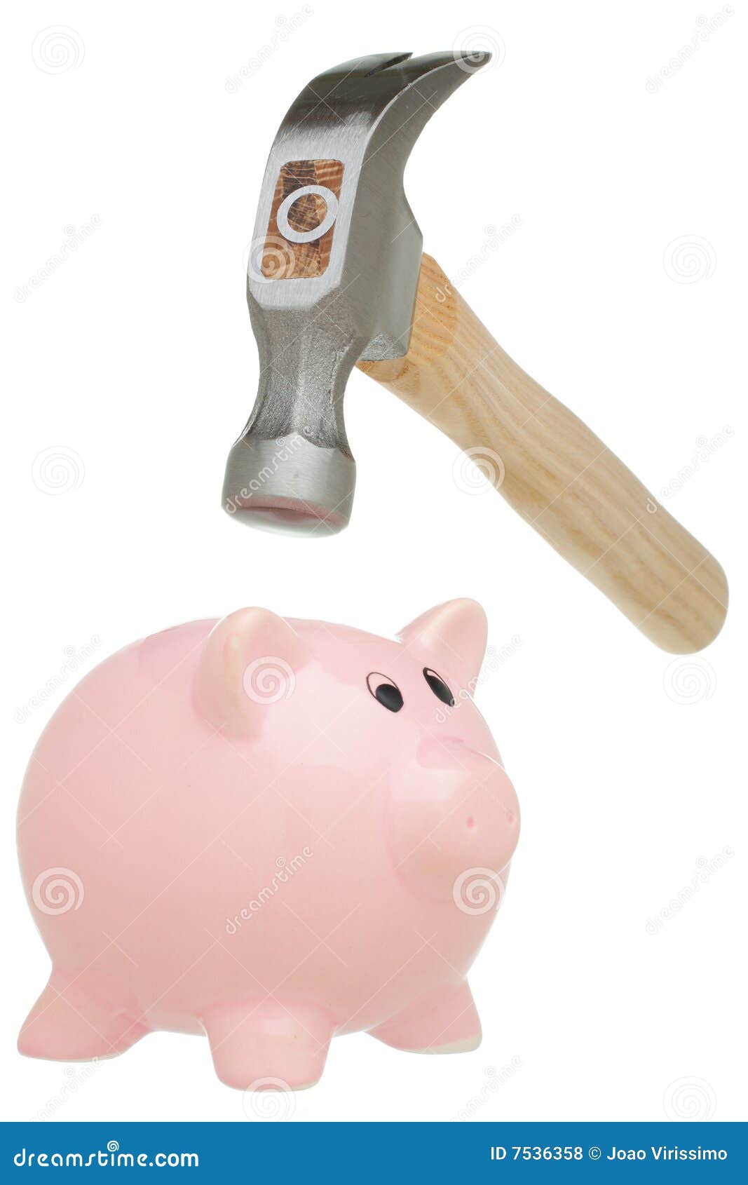 Hammer Breaking a Piggy Bank Stock Photo Image of foreclosure