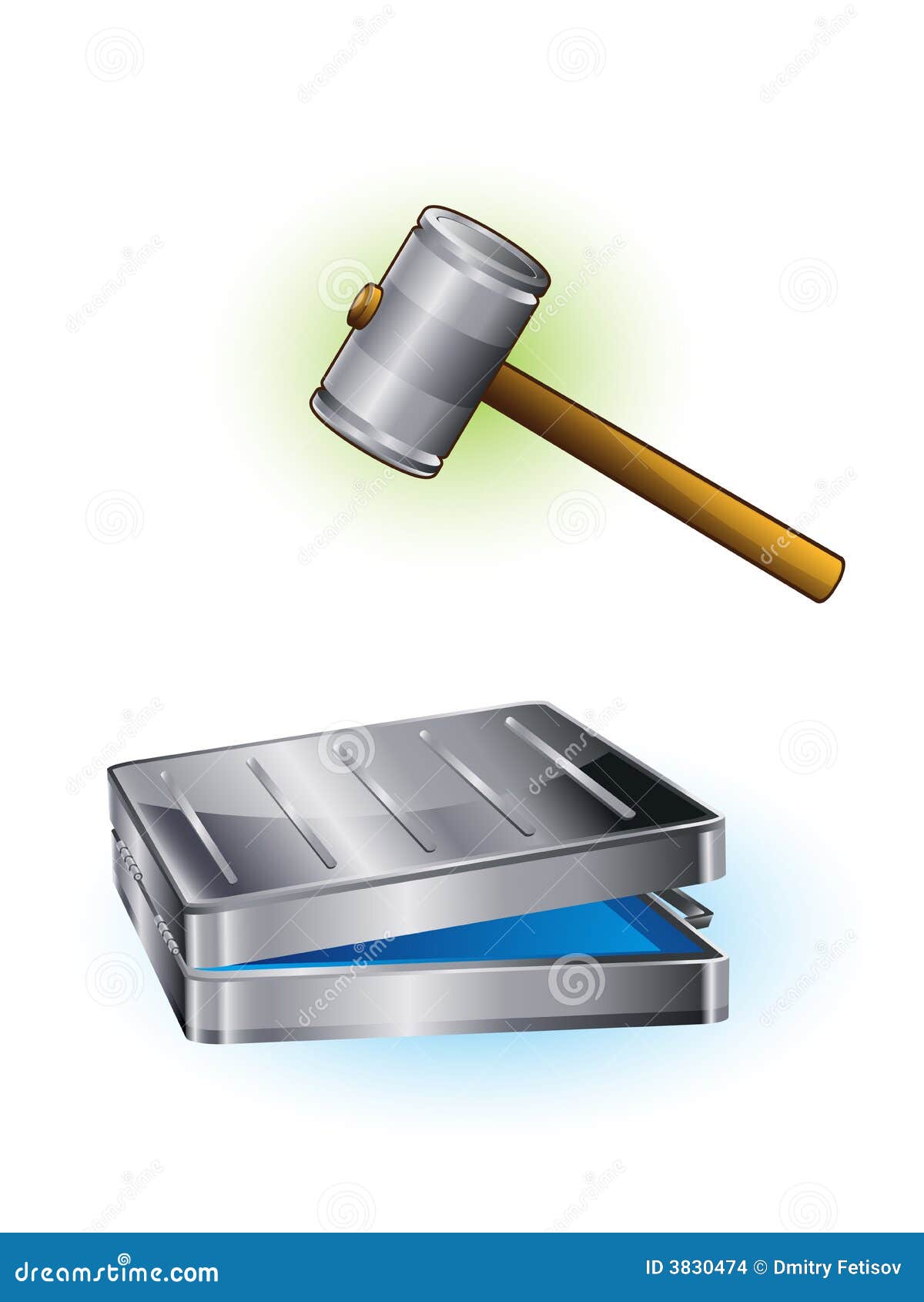 Hammer and case stock vector. Illustration of case, sledge 3830474