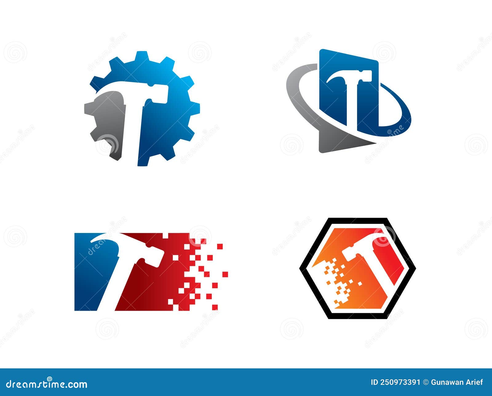 Hammer Construction Logo Symbol or Icon Stock Vector Illustration of