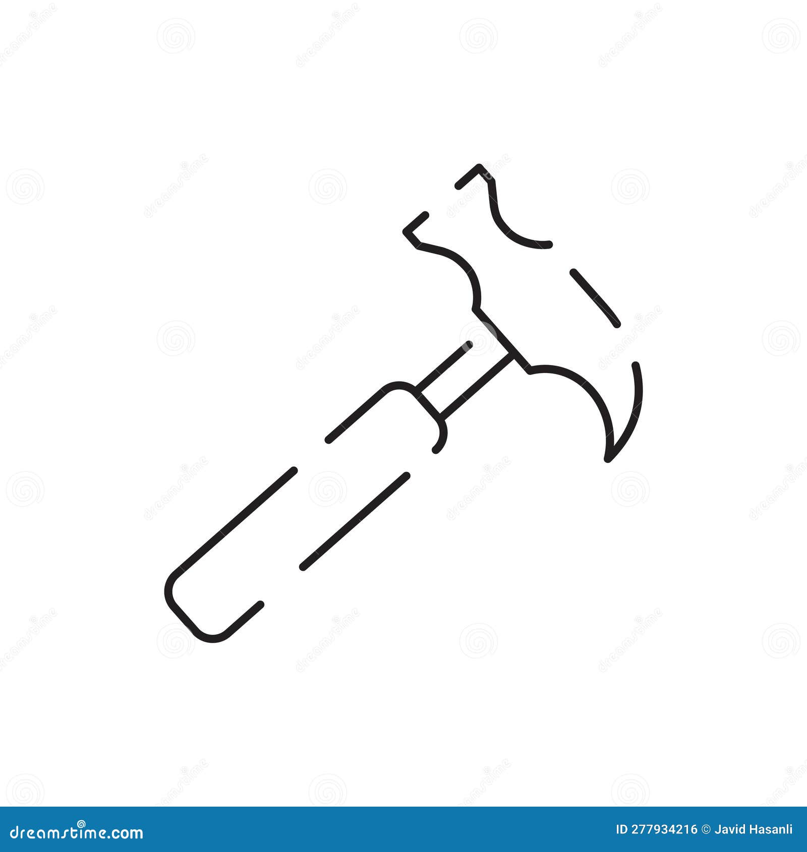 Hammer Construction and Tools Outline Icon Vector Stock Vector