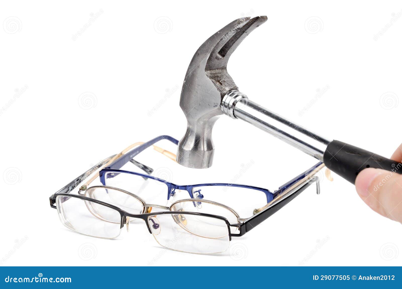 Hammer and eye glasses stock image. Image of plastic 29077505