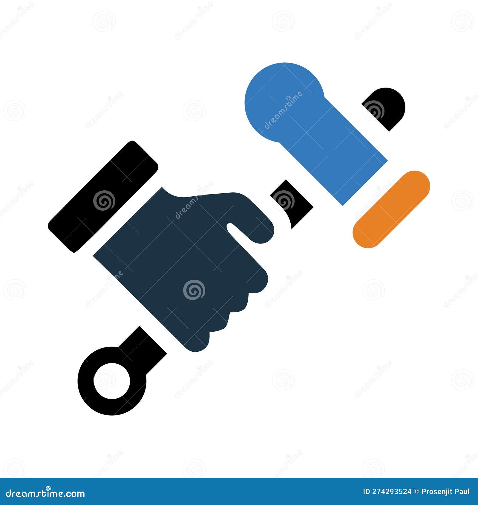 Hammer, Hand, Hammer on Hand Icon Stock Vector Illustration of fist