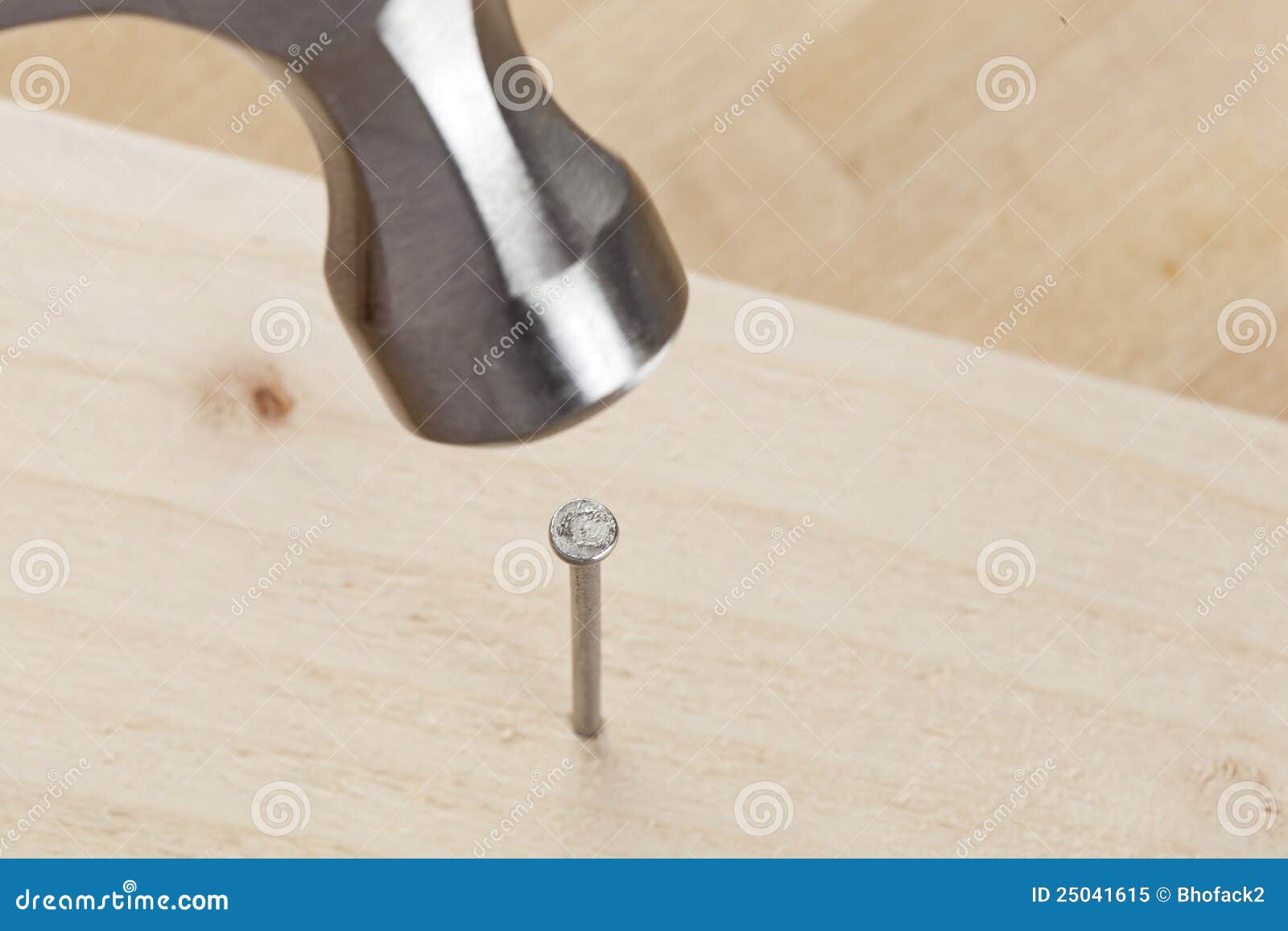 Hammer hitting a nail stock image. Image of nail, construct 25041615
