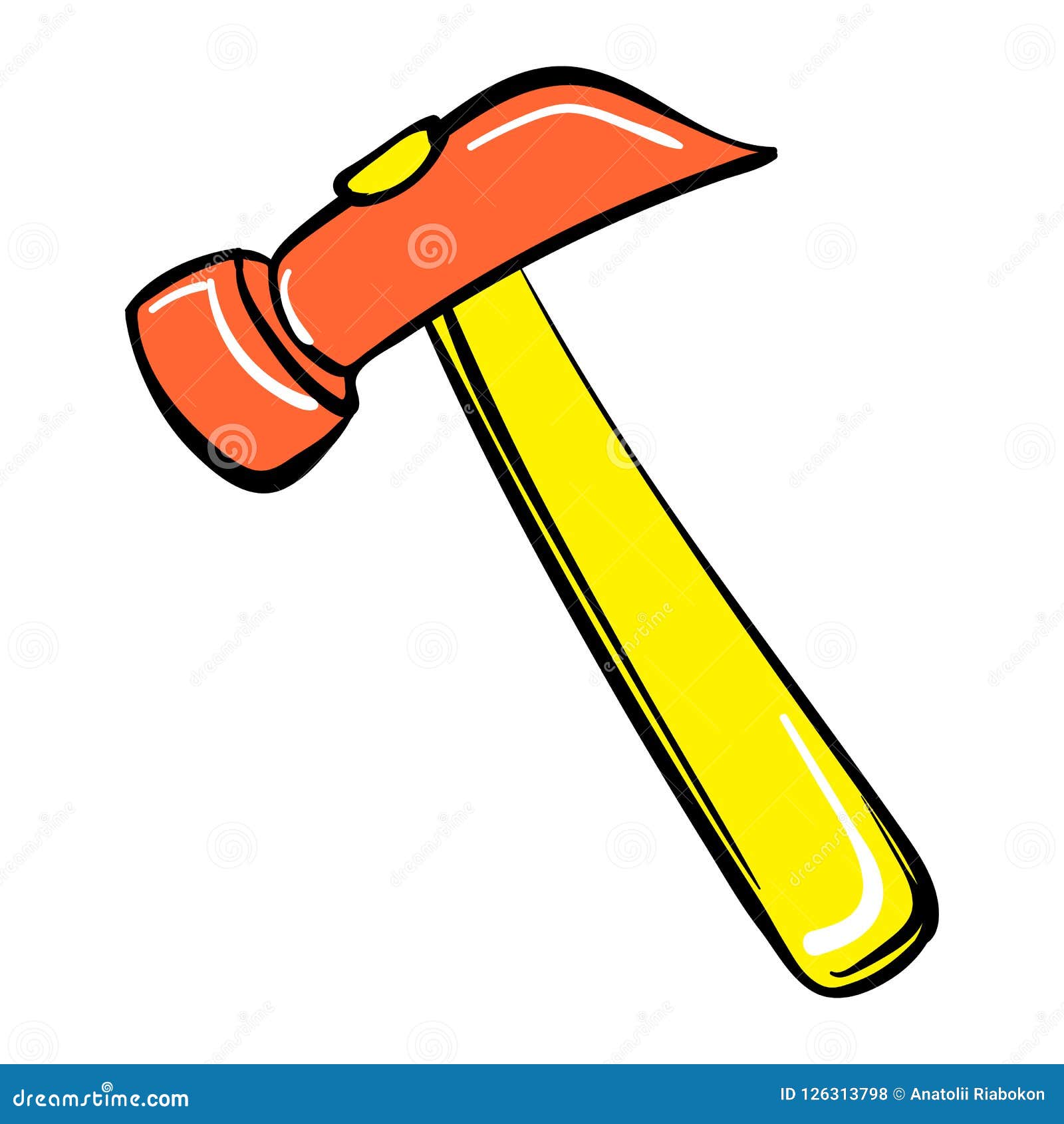 Hammer icon, cartoon style stock vector. Illustration of illustration