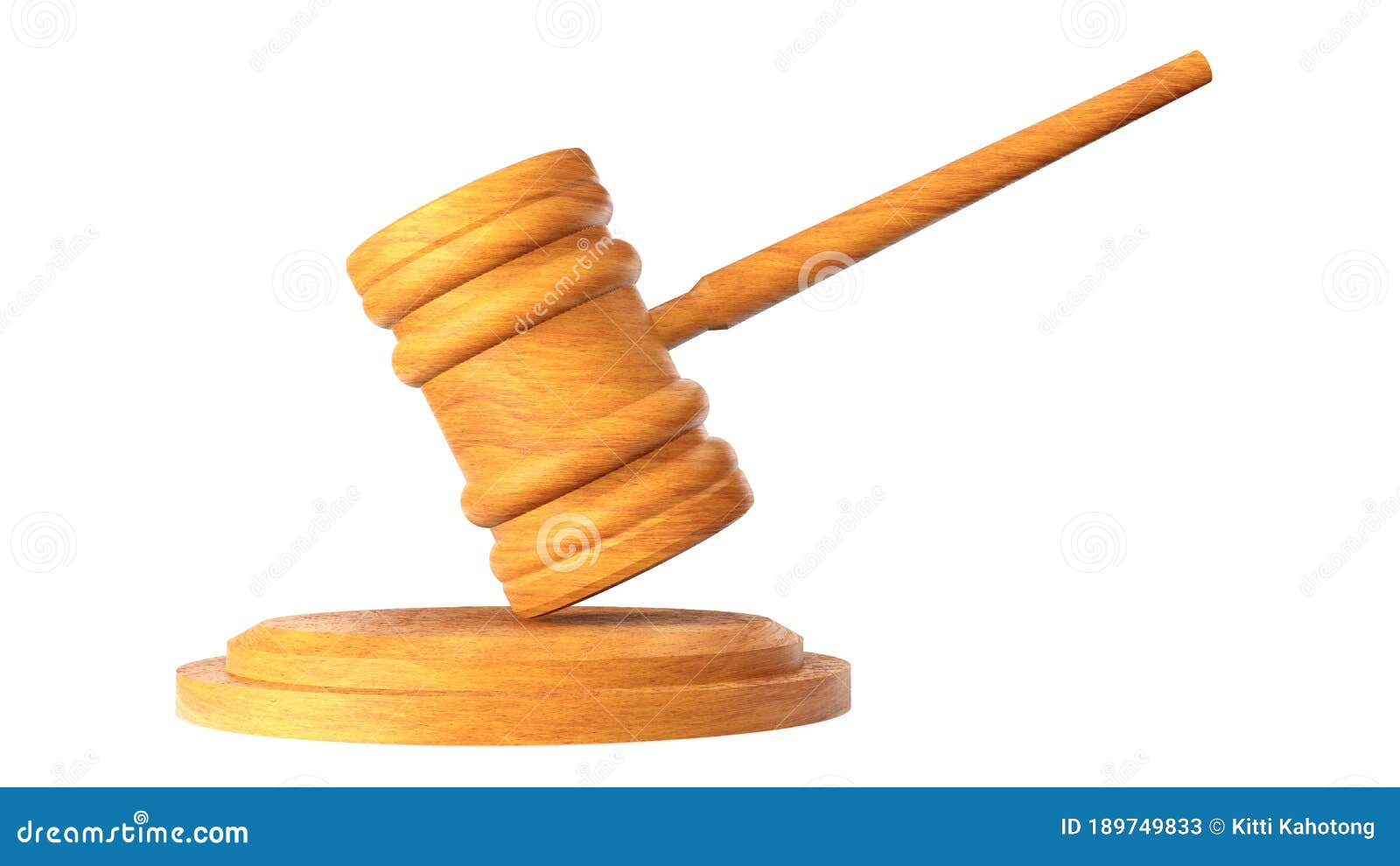 Hammer Law Wooden Judge Gavel HAMMER and BASE 3D Render Stock