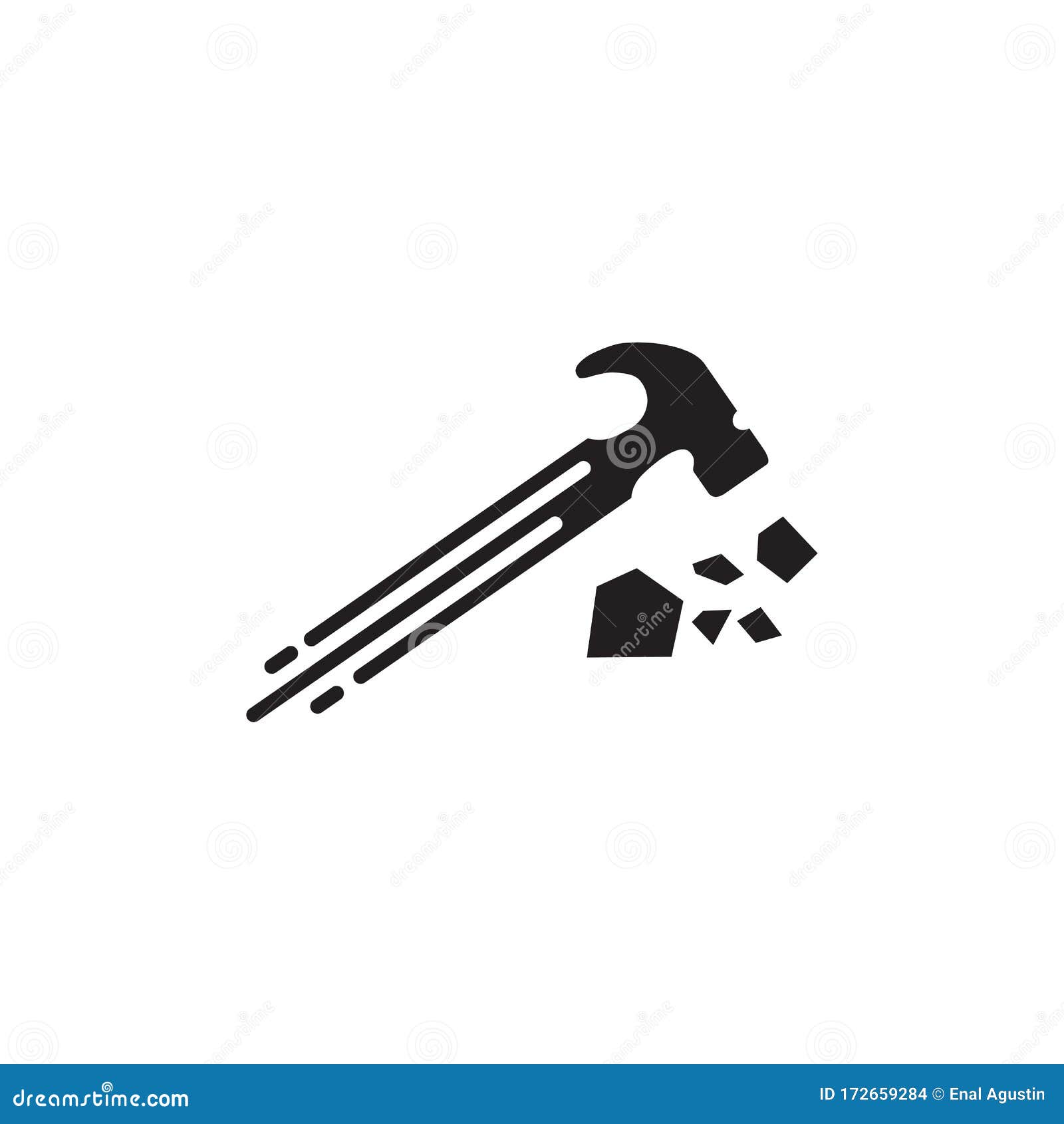 Hammer Logo Design Vector Template Stock Vector Illustration of wood