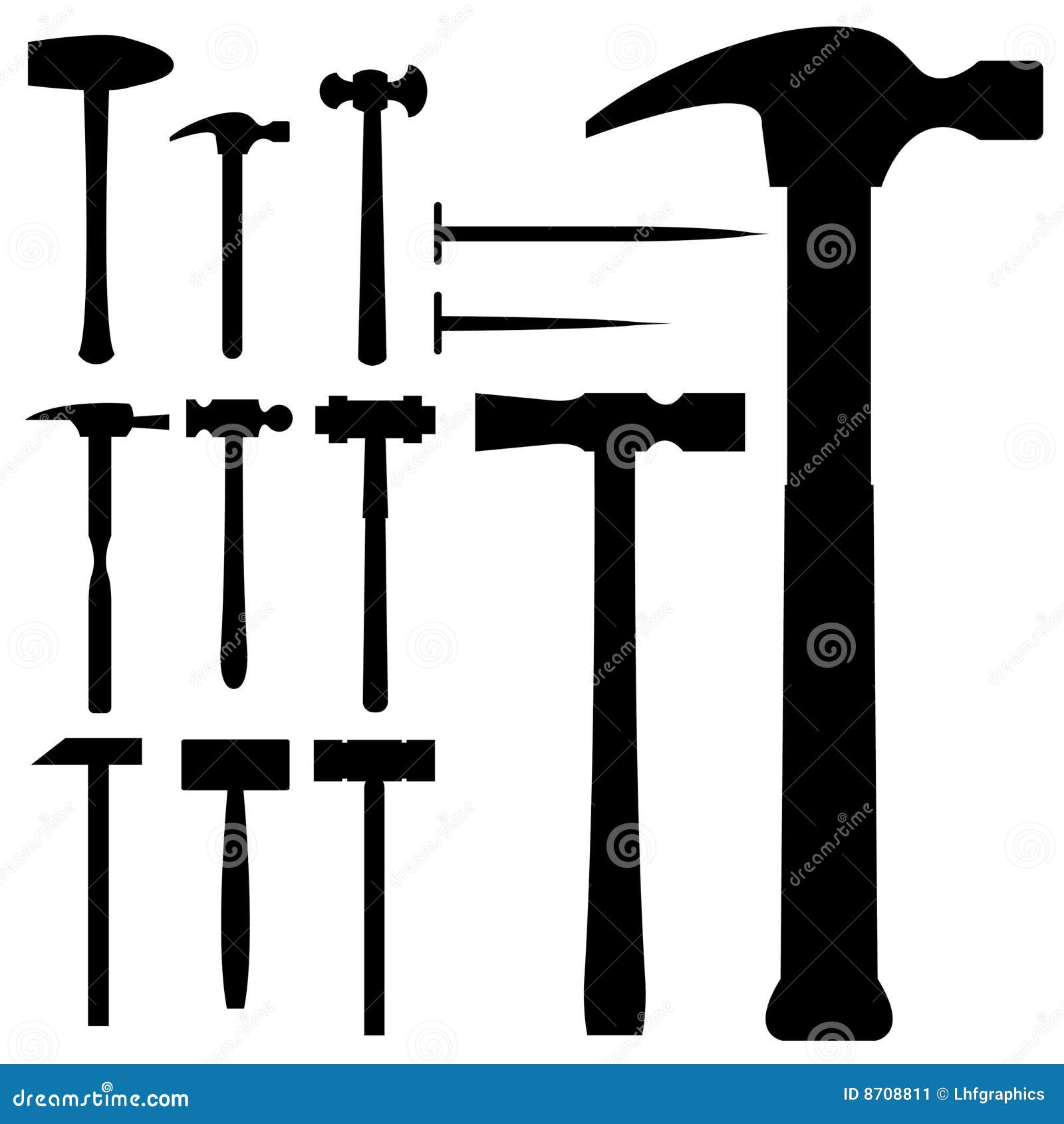 hammer mallet set vector silhouette 8708811
