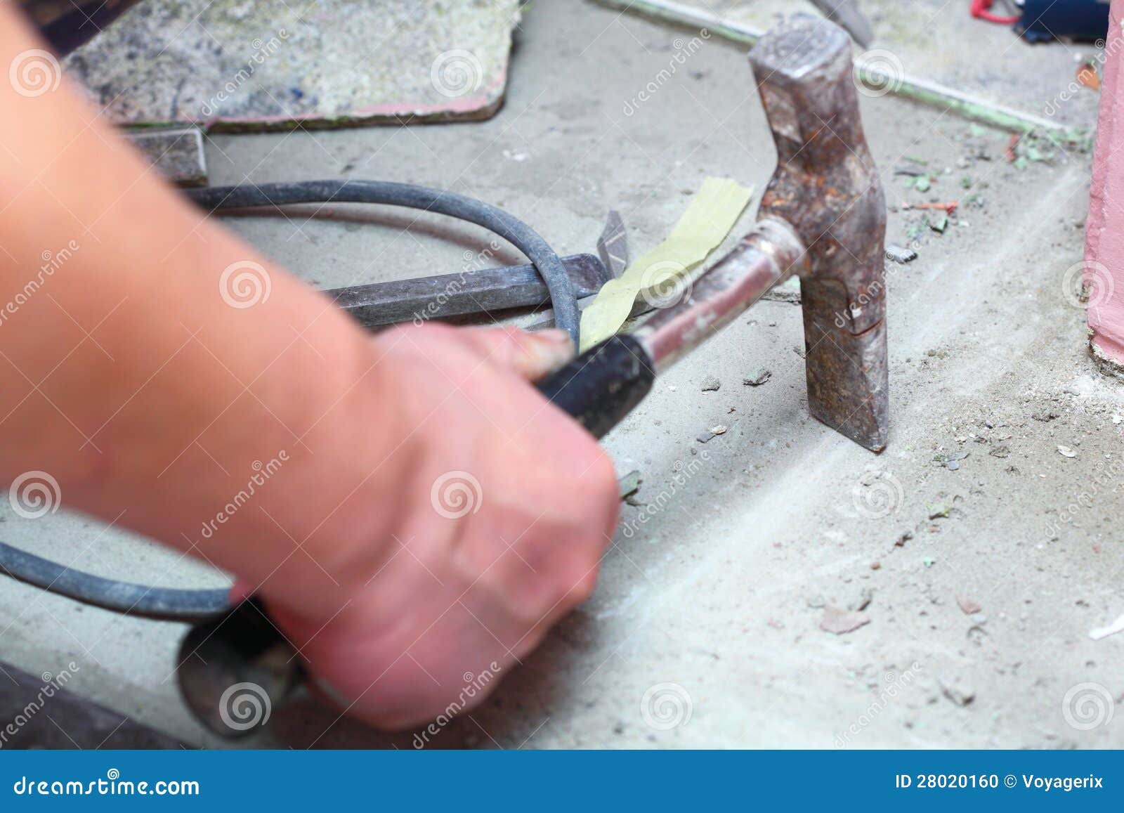 Hammer Manual Mason Work Floor Tool Stock Photo Image of house, contractor 28020160