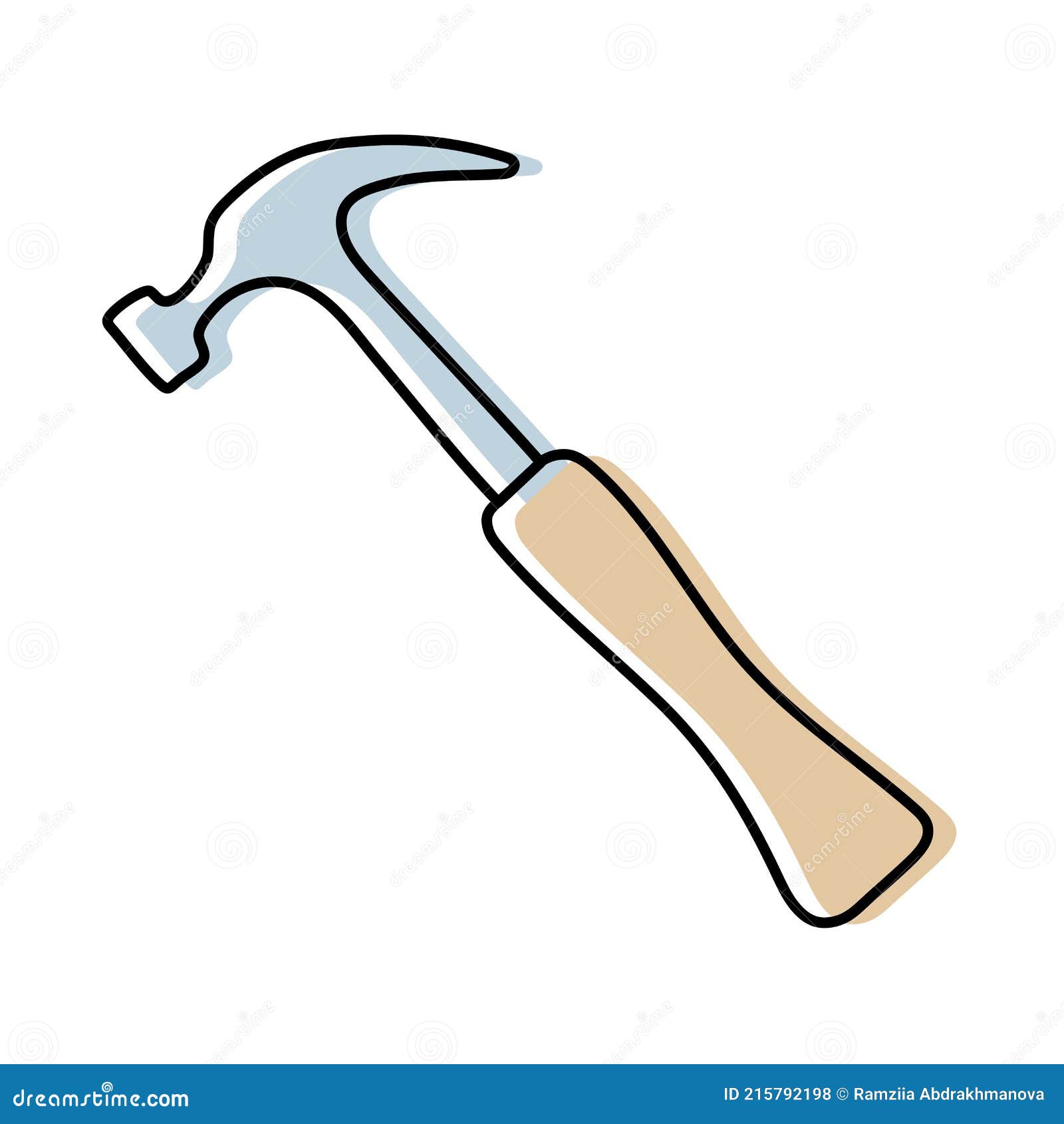 Hammer and Nail Puller Sketch. Construction Tool Stock Vector Illustration of color, sketch