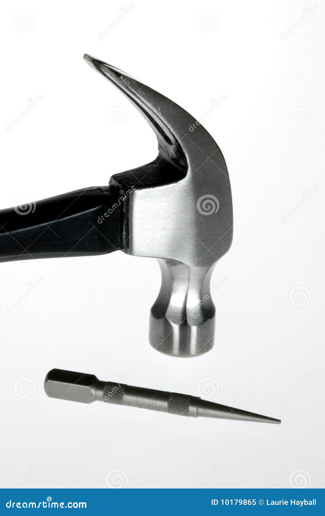 Hammer with a nailset stock image. Image of silver, tools 10179865