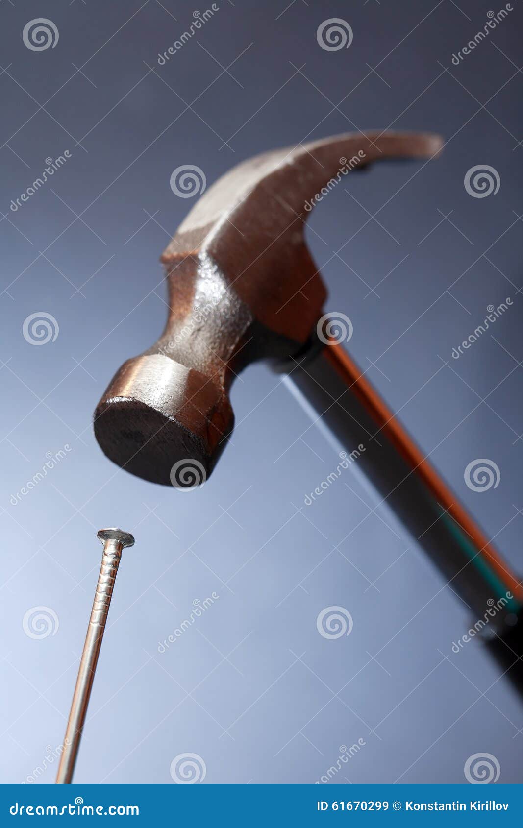 Hammer and Nail stock image. Image of single, metal, work 61670299