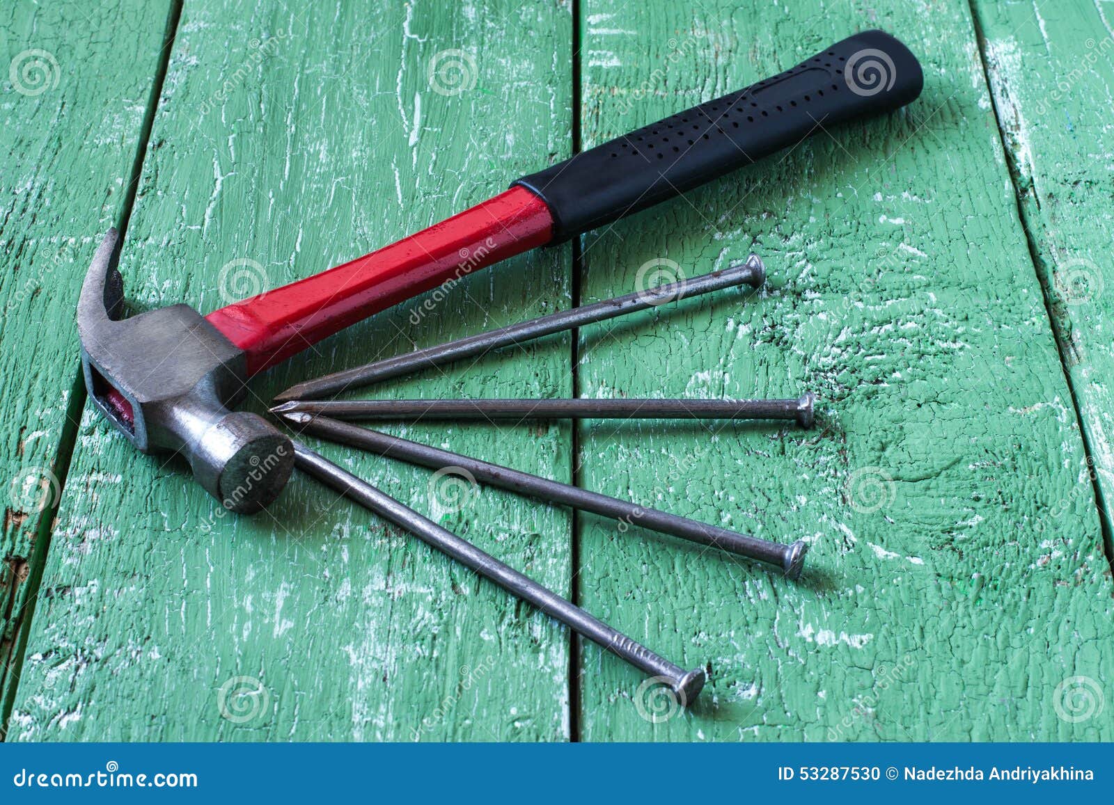 Hammer and nails stock photo. Image of renovation, worker 53287530