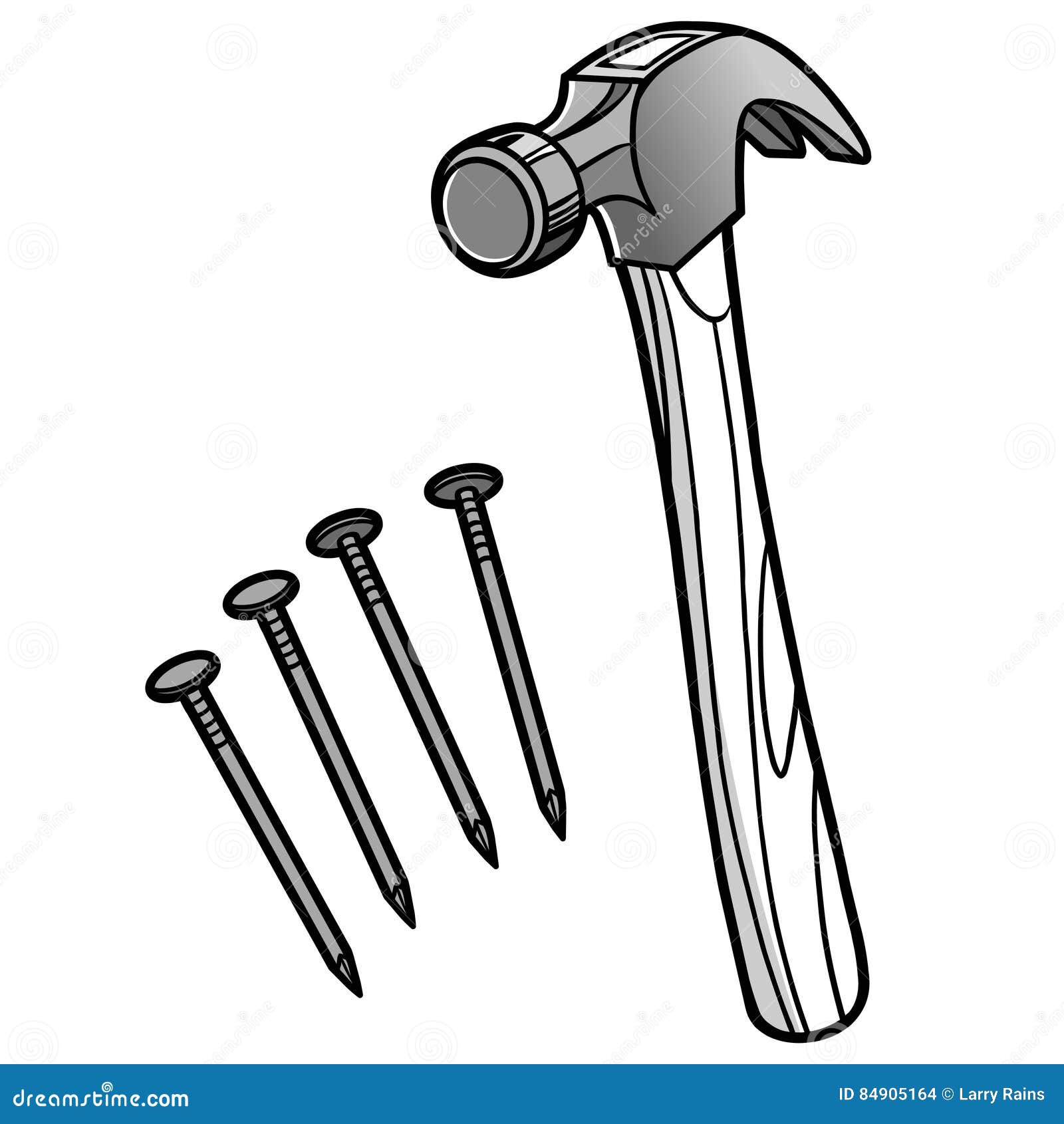 Hammer and Nails Illustration Stock Vector Illustration of
