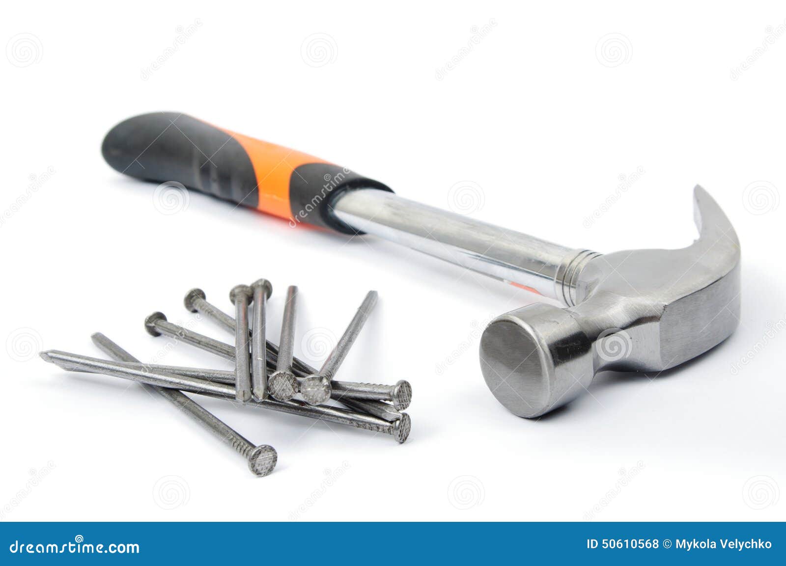 Hammer with nails stock photo. Image of nail, power, detail 50610568