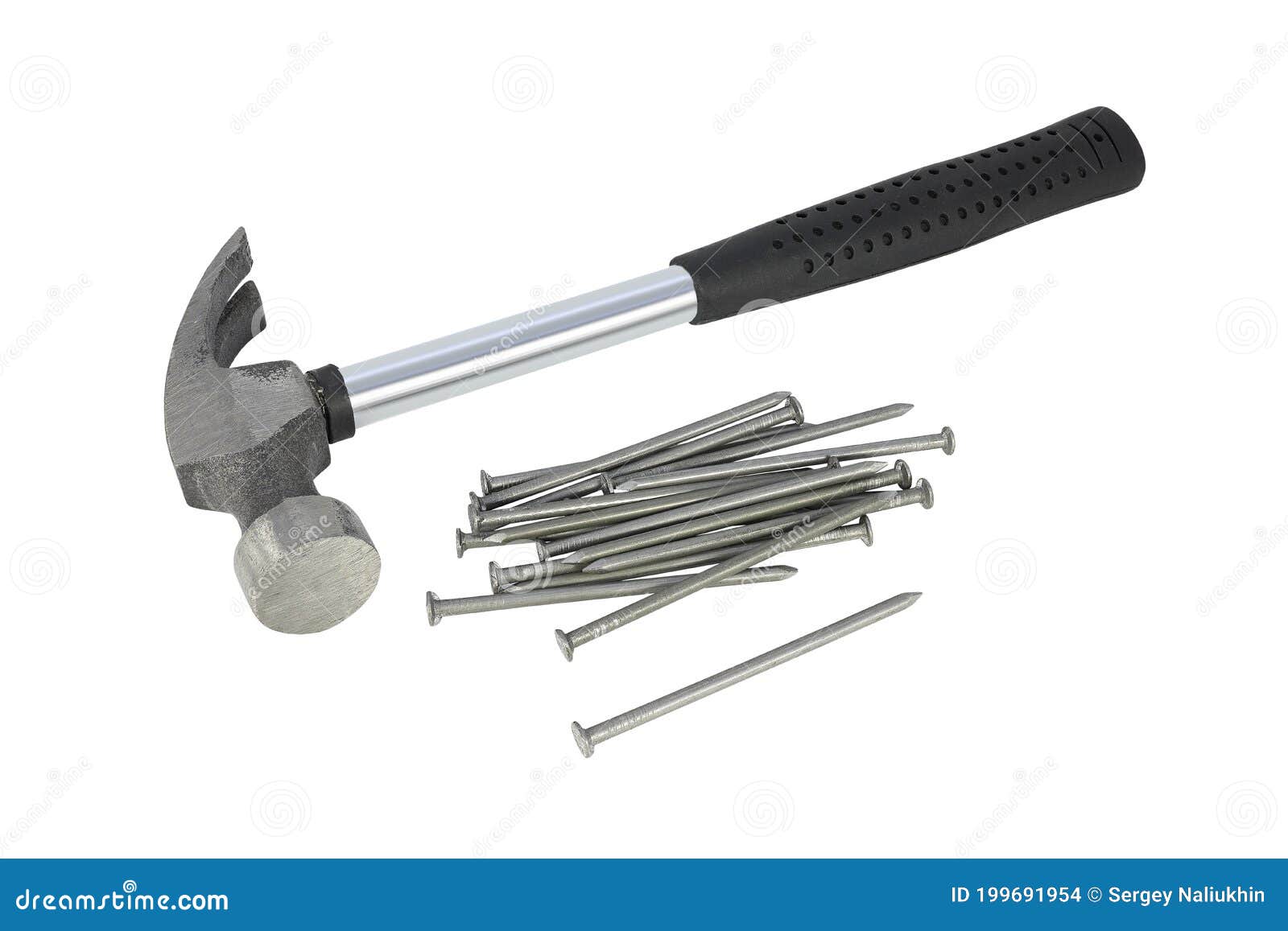 Hammer and Nails Isolated on White Background Stock Photo Image of
