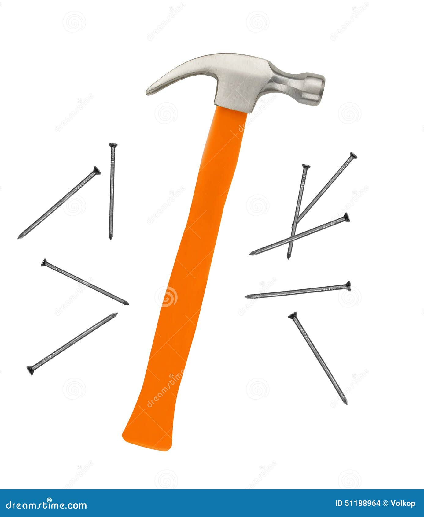 Hammer and Nails Isolated on White Stock Photo Image of hammer, steel