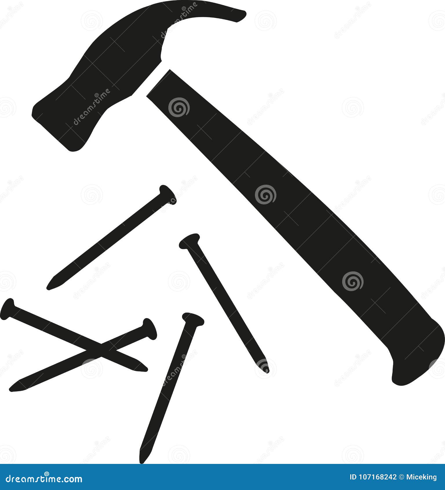 Premium Vector | Hammer and nails cartoon