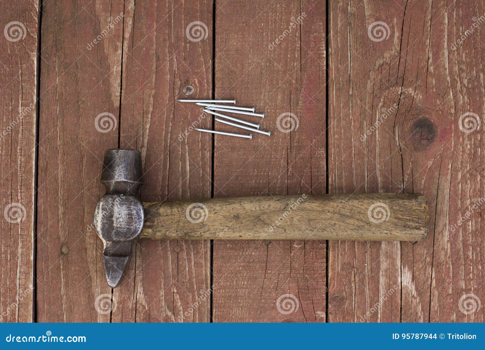 A hammer and nails stock photo. Image of construction 95787944
