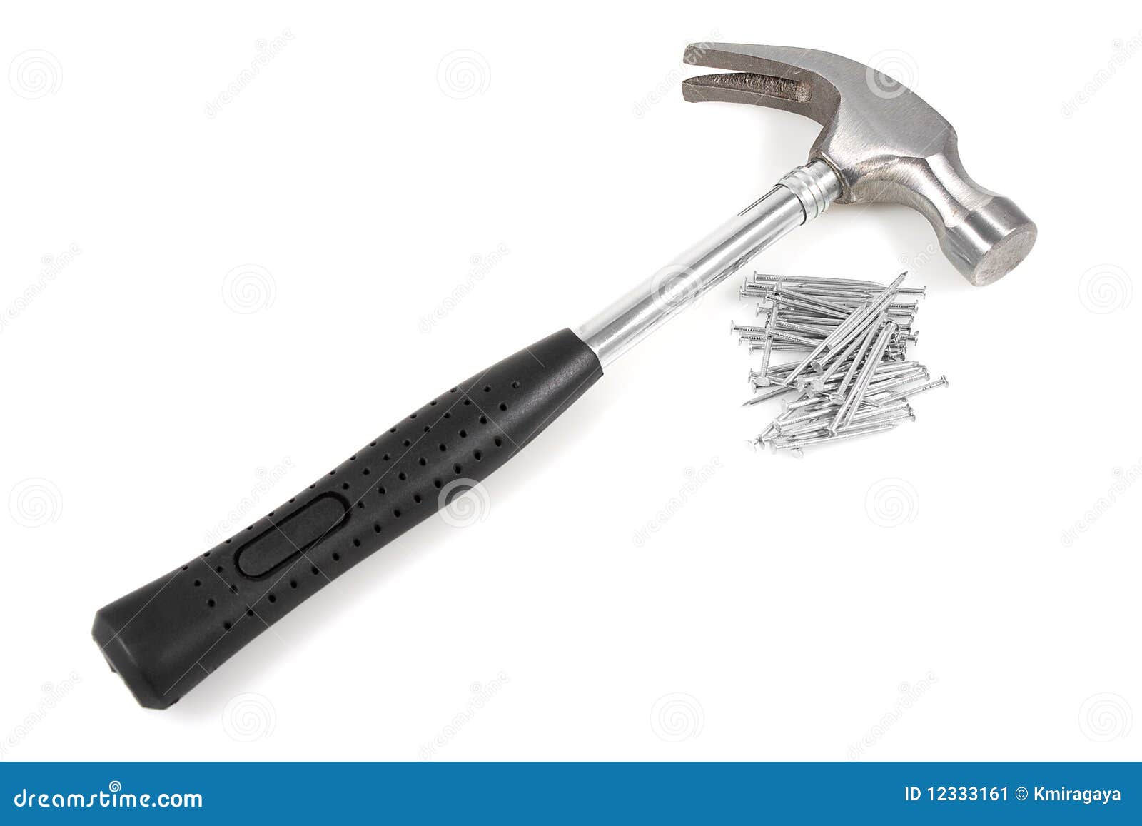 Hammer and Nails on a White Background Stock Image Image of handy