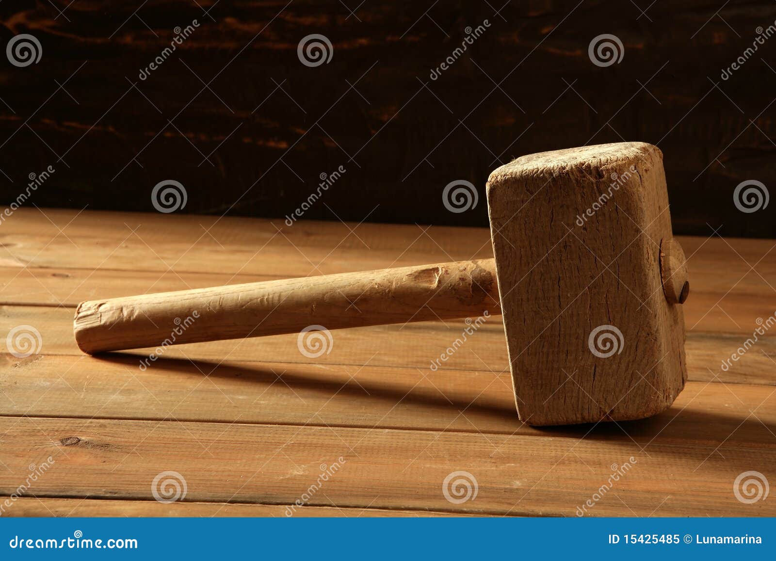 Hammer Old Wooden Made Over Wood Stock Image Image of carpenter