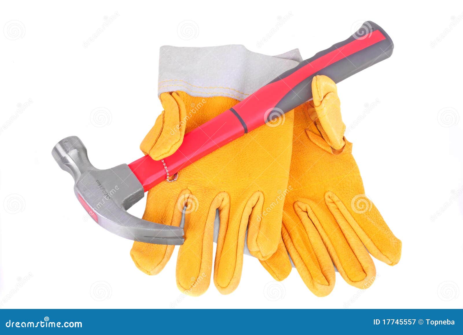 Hammer and Pair of Protective Gloves Stock Image Image of clean